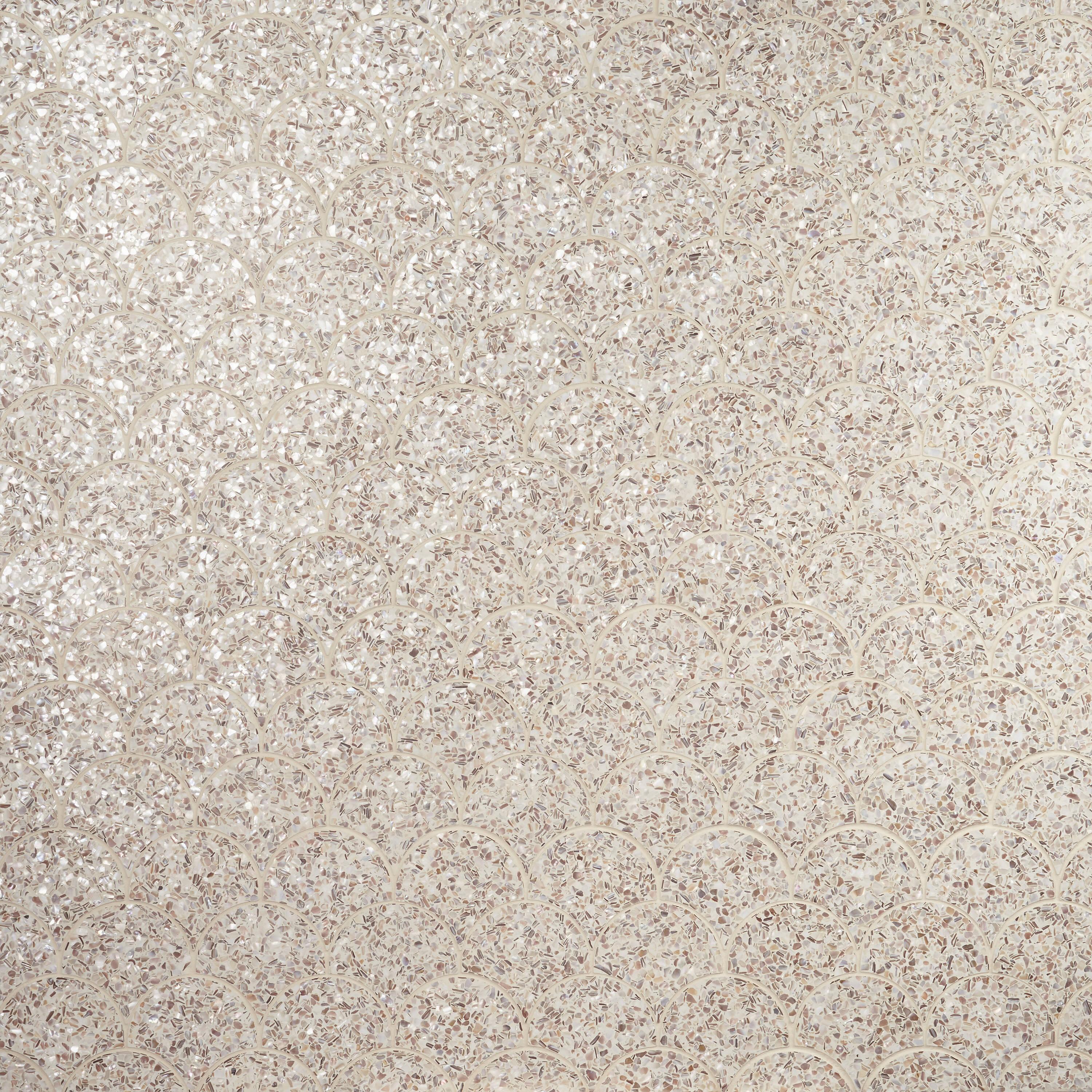 Shoal 5" Fishscale Terrazzo and Pearl Wall & Floor Mosaic Tile (0.74 Sq. Ft. / Sheet)