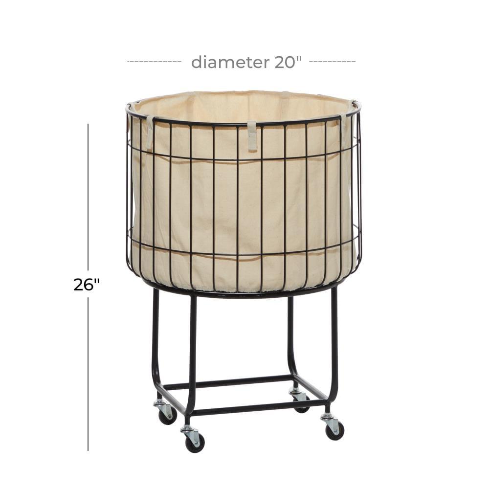 25.75''x19.25''  Contemporary Metal Storage Cart Off White - Olivia & May