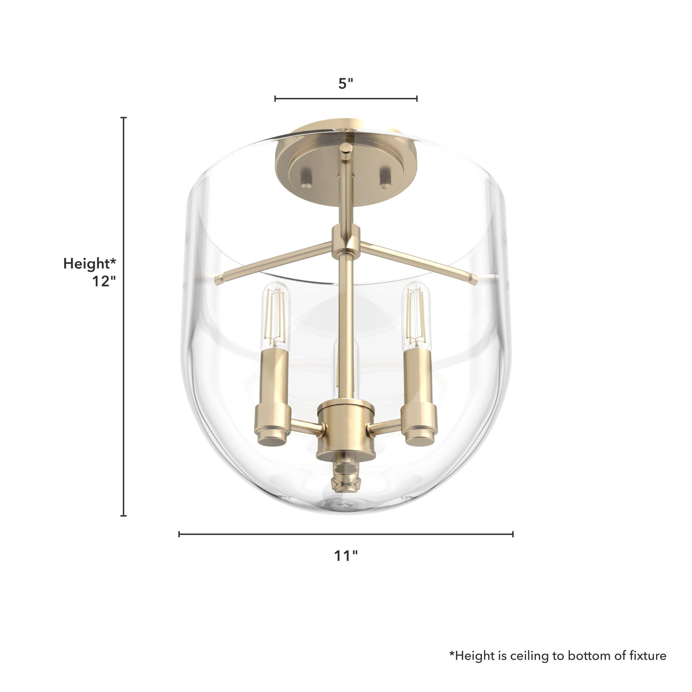 Hunter Sacha Natural Iron 3 Light Flush Mount Ceiling Light Fixture