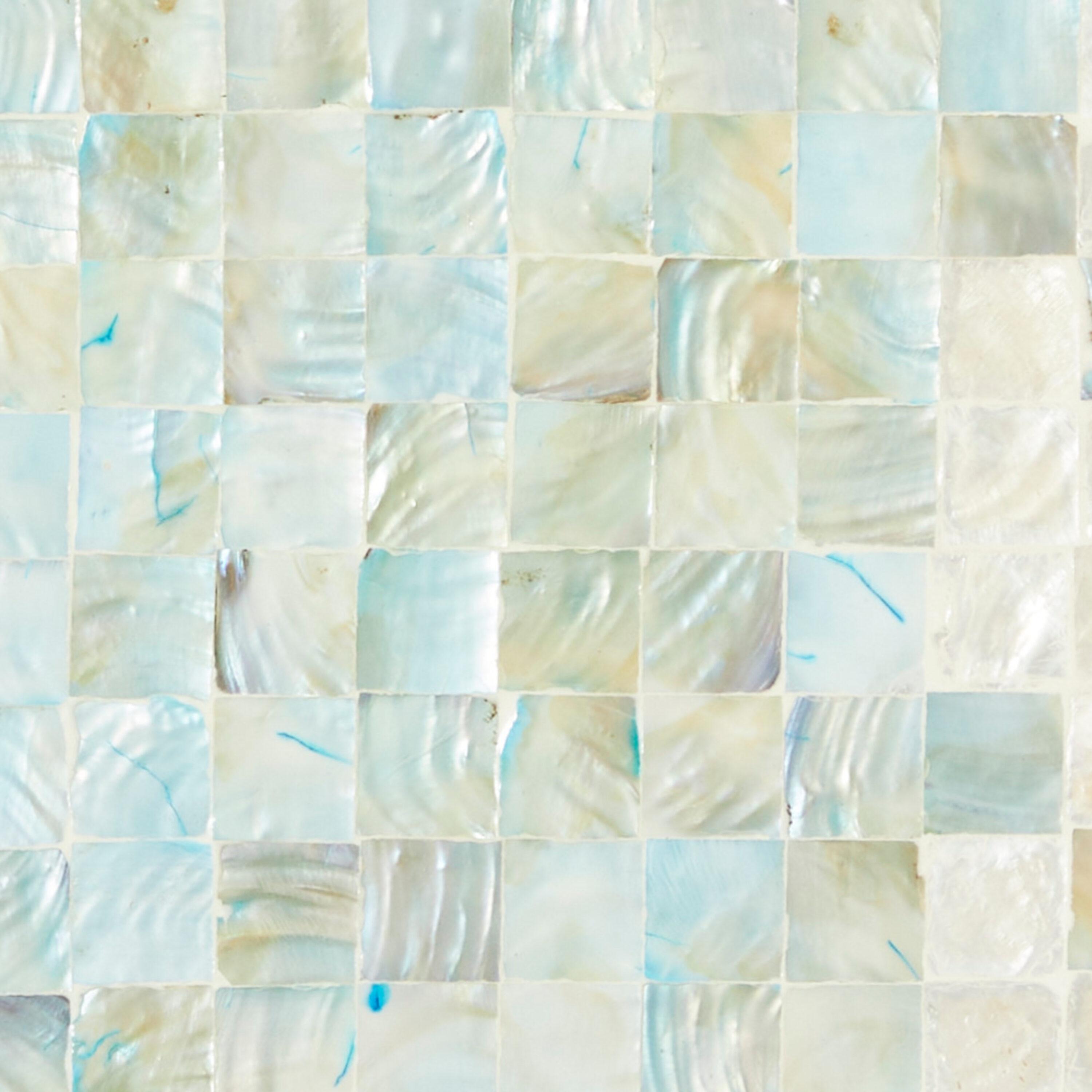 36" x 48" Mother of Pearl Handmade Mosaic Wall Mirror: Olivia & May, Coastal Style Decor