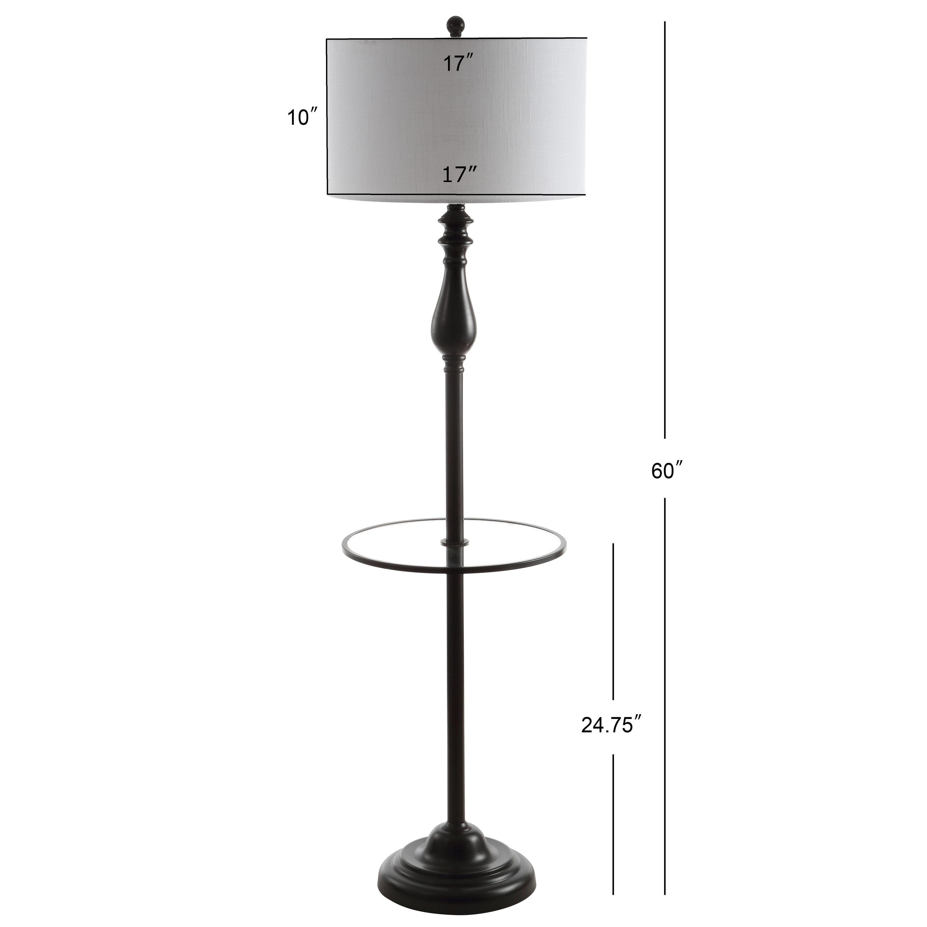 Rephen 60'' Black LED Swing Arm Floor Lamp with USB