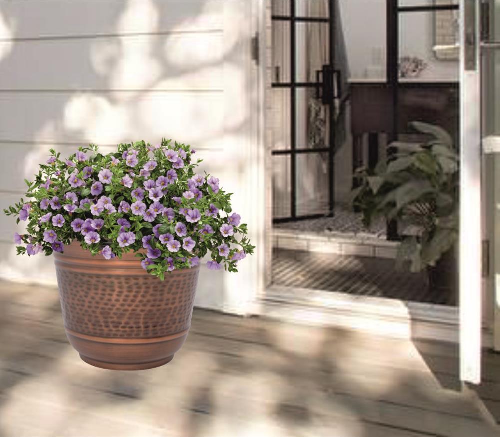 14in Antique Copper Round Planter