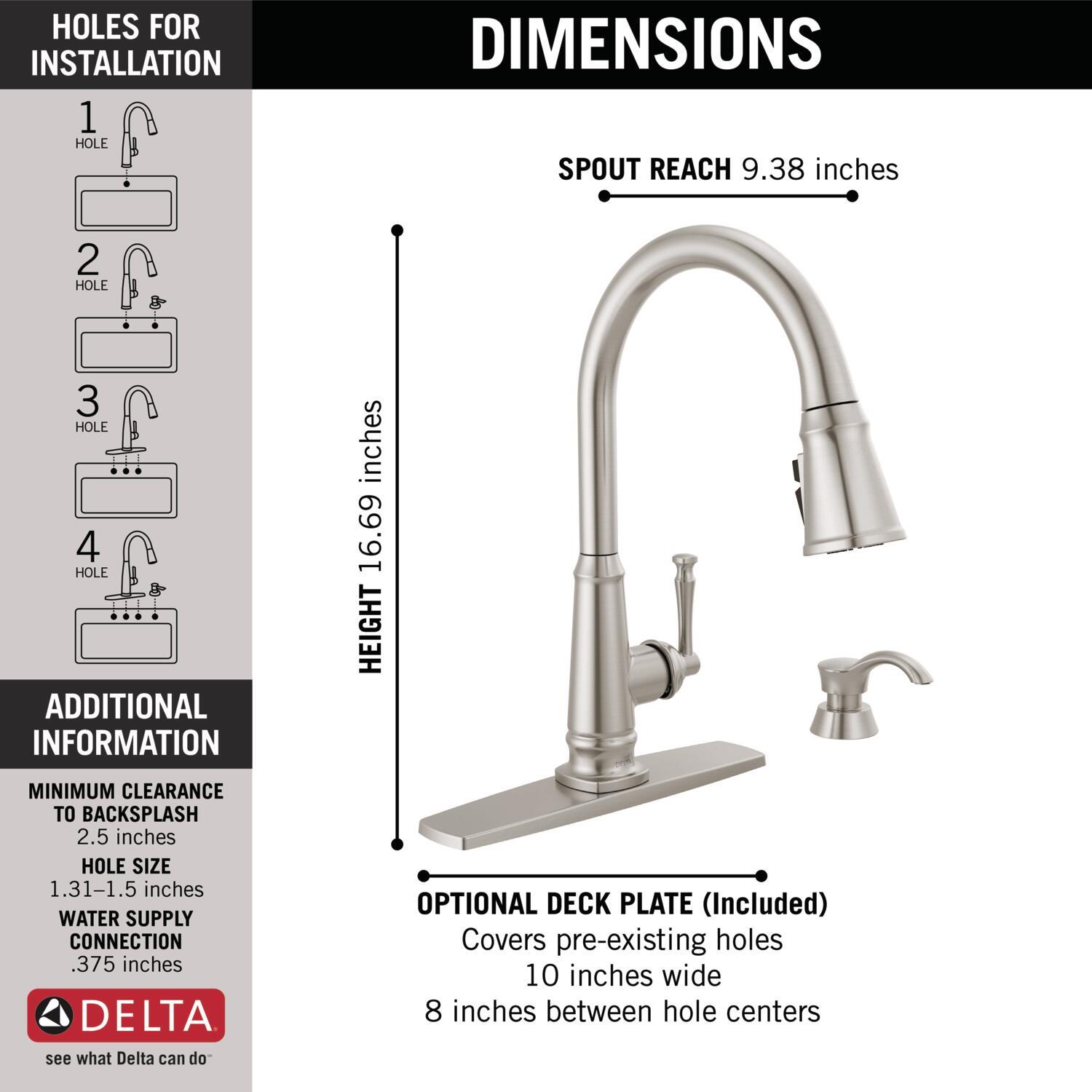 Capertee Pull Down Sprayer Kitchen Sink Faucet with Matching Soap Dispenser