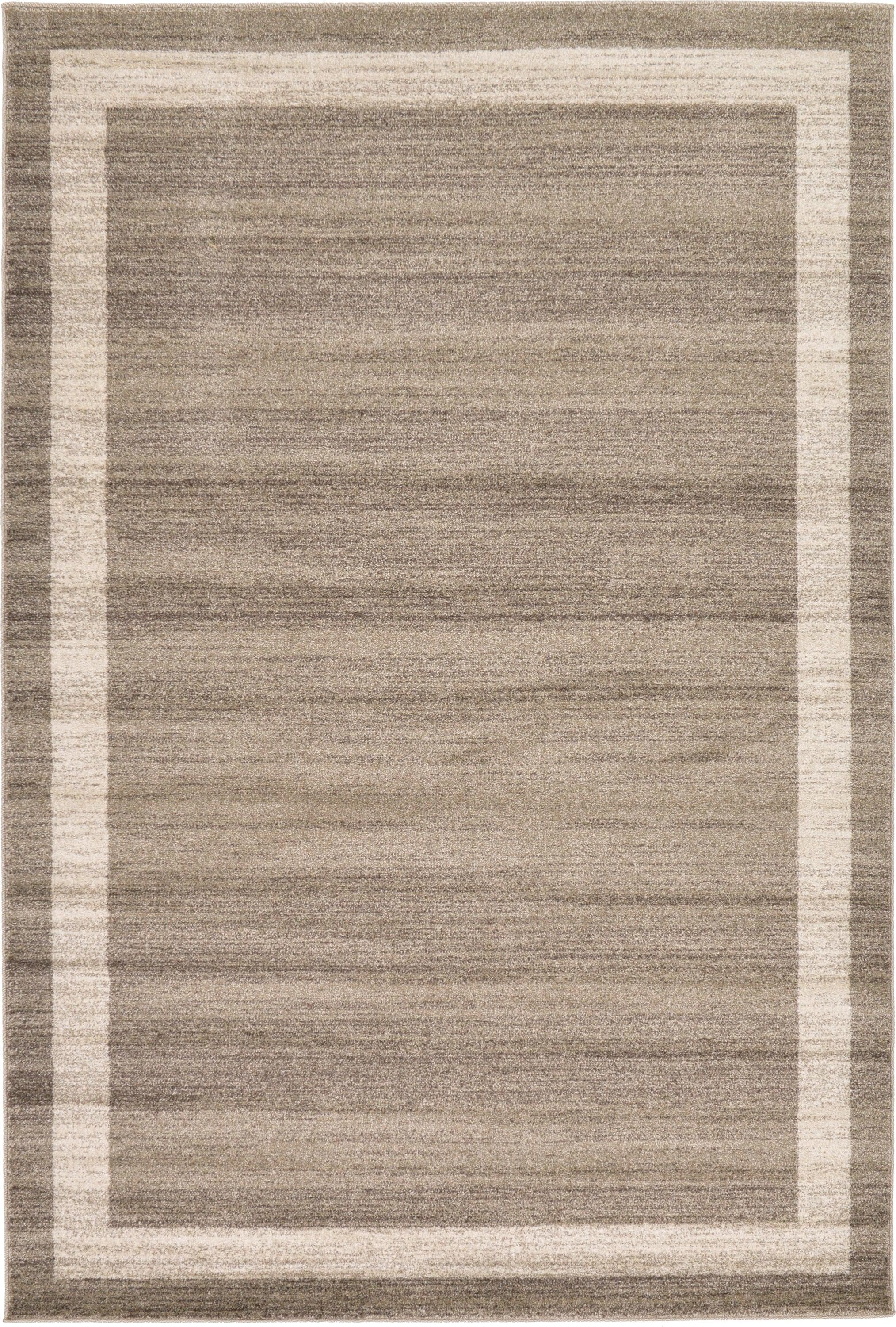 Unique Loom Del Mar Collection Area Rug - Maria (6' 1" x 9' Rectangle Light Brown/Ivory)