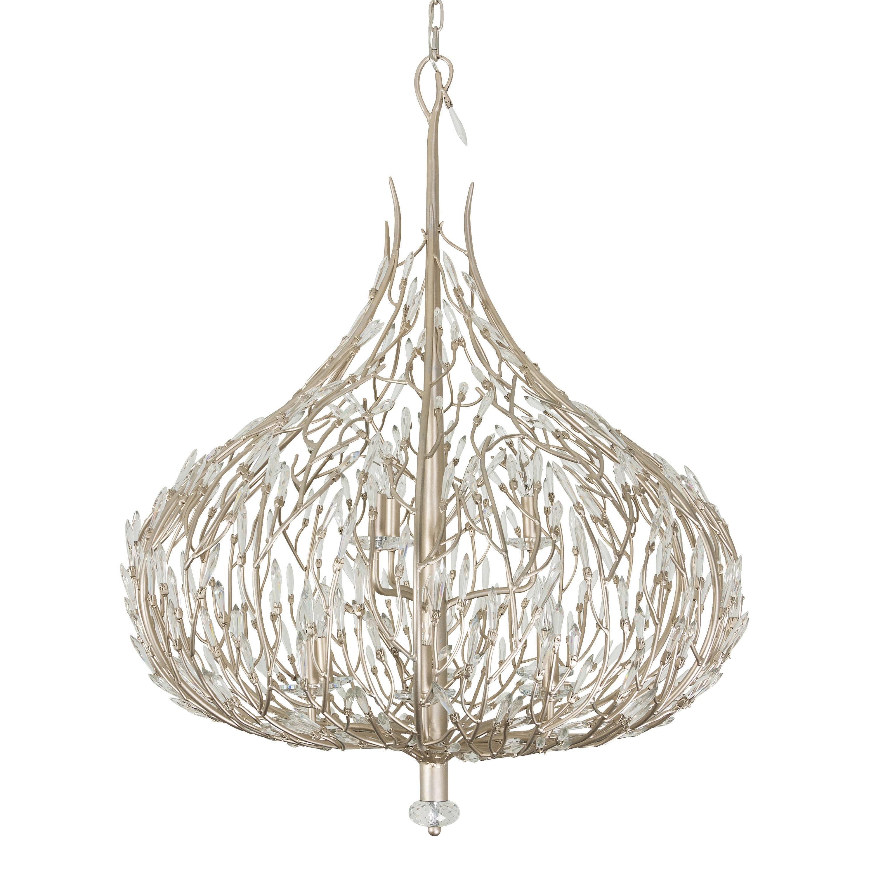 Gold Dust Crystal Pendant Light with Incandescent Bulbs