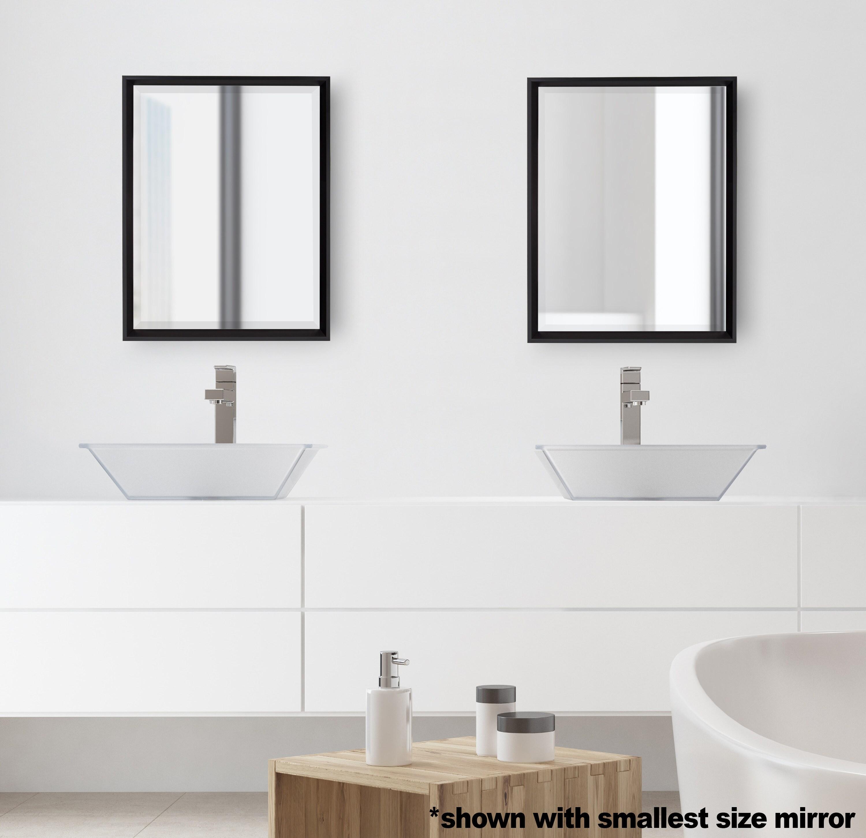 26"x38" Calter Framed Wall Mirror Black - Kate and Laurel: Modern Rectangular, No Assembly Required