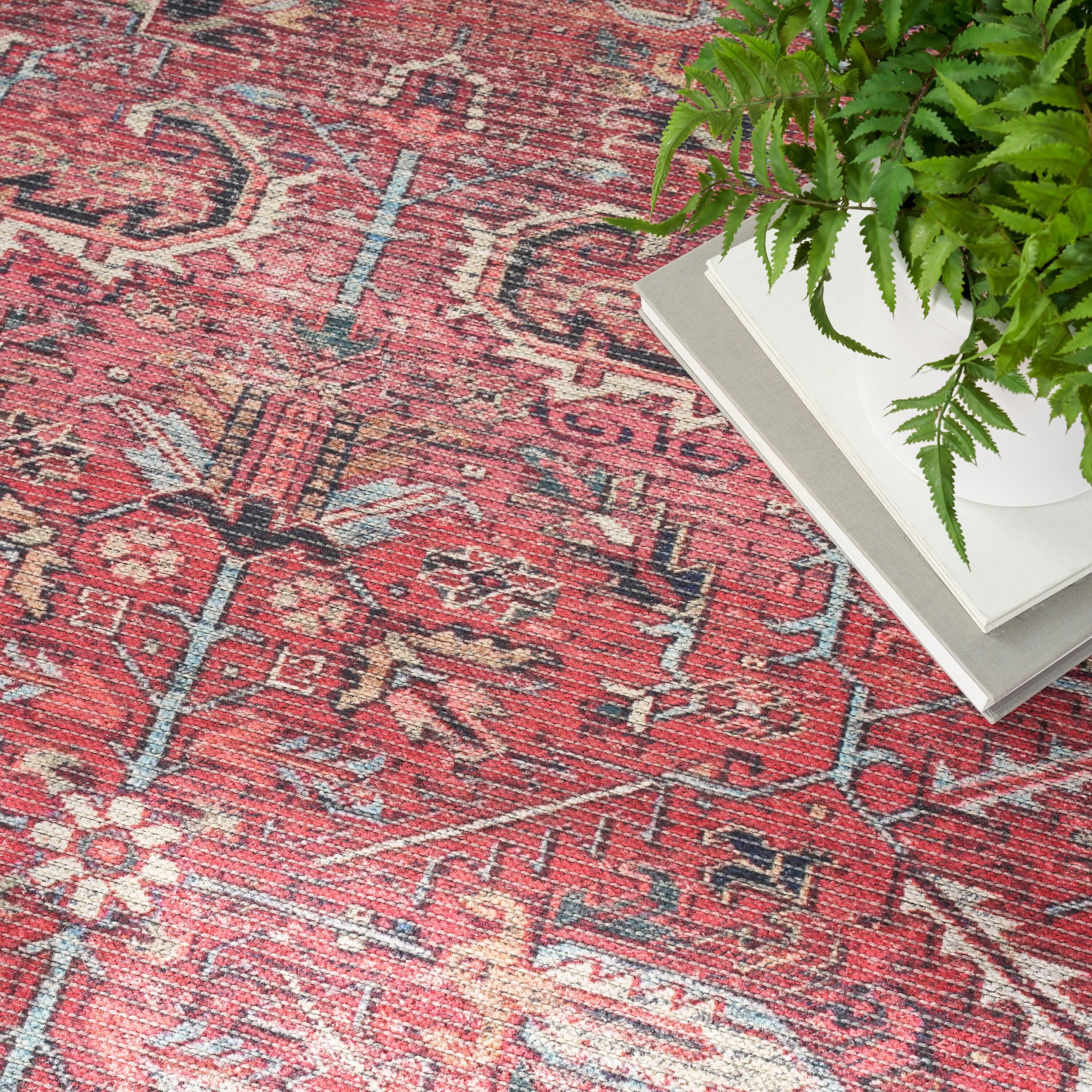 Machine Washable Oriental Red Area Rug