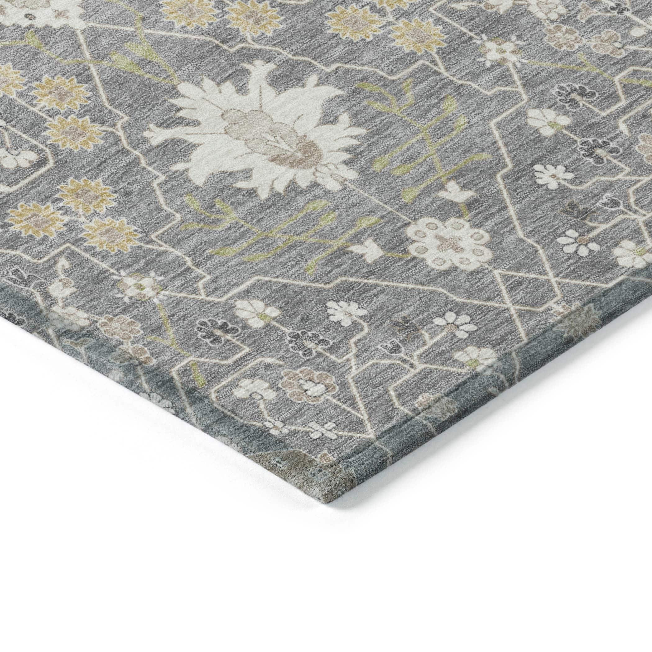 Machine Washable Indoor/Outdoor Chayden ACN1009 Gray 2'3" x 7'6" Runner Rug