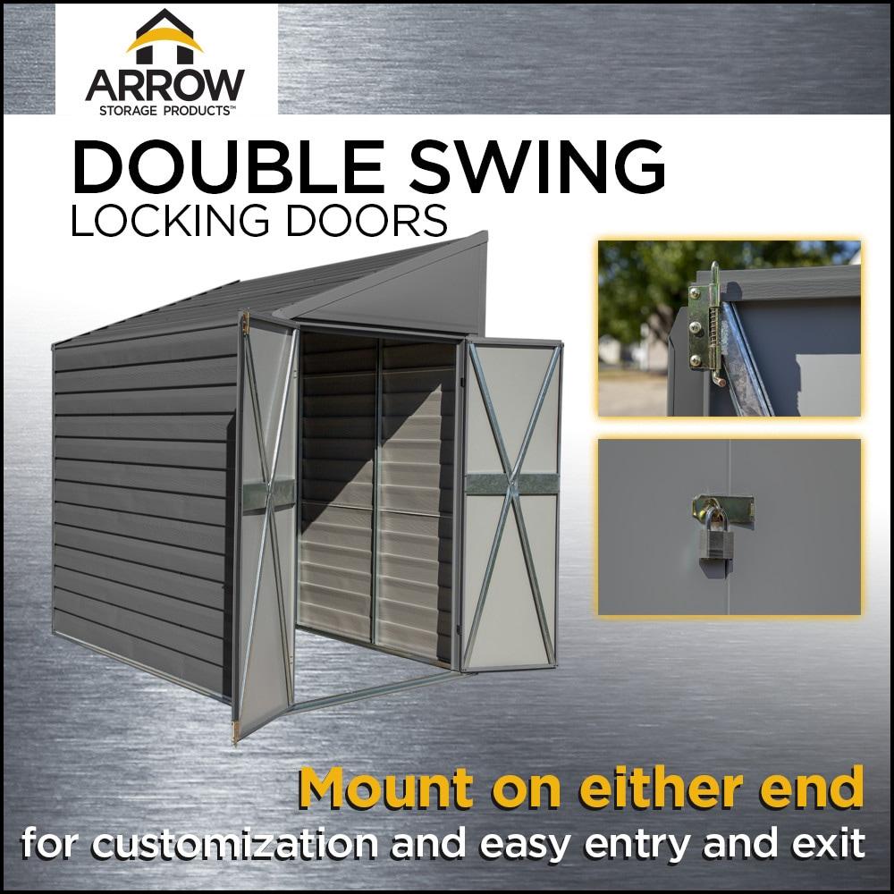 Yardsaver® 4 x 10 ft Steel Storage Shed Pent Roof Eggshell