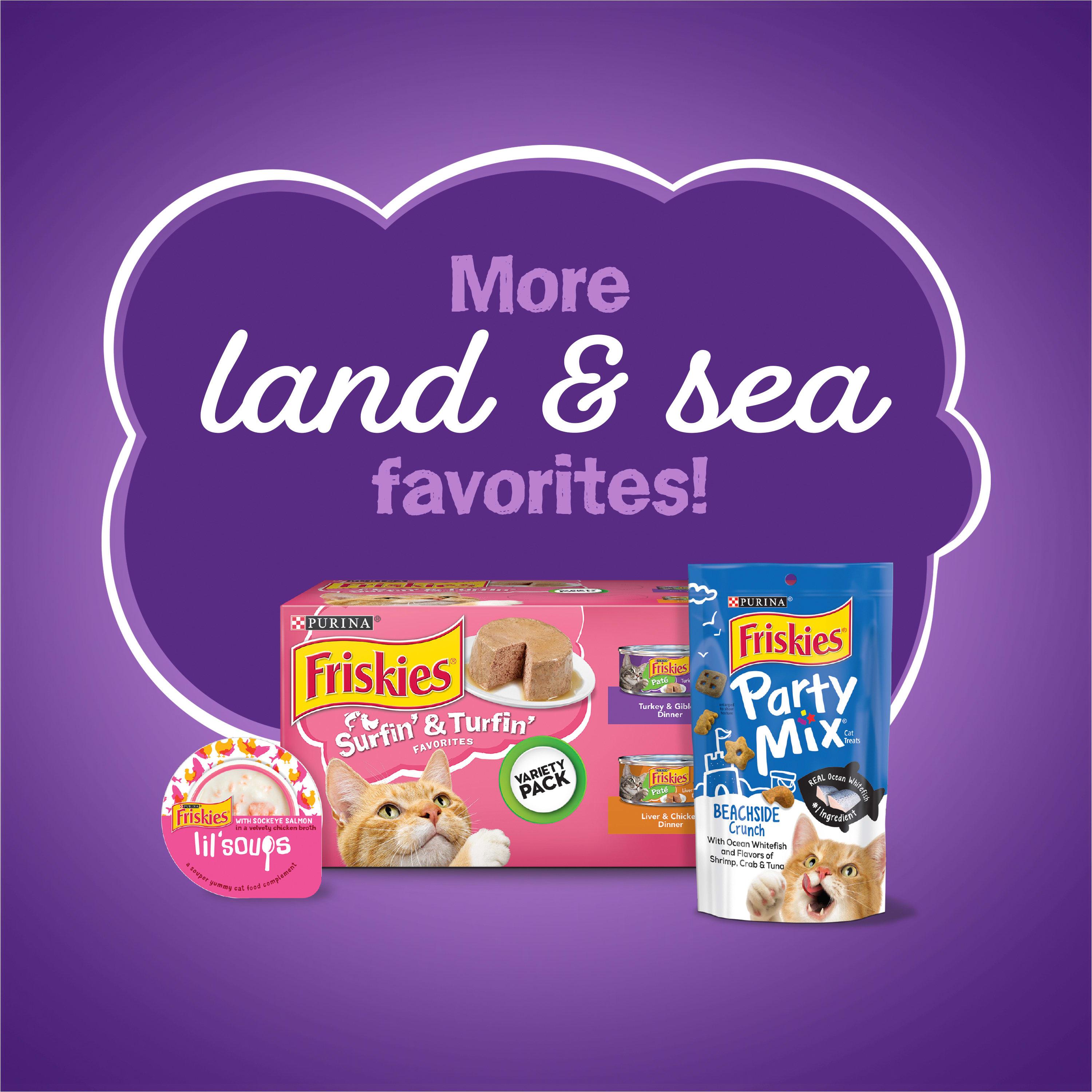 Purina Friskies Surfin &Turfin Favorites with Flavors of Chicken, Beef & Seafood Adult Balanced Dry Cat Food - 3.15lbs