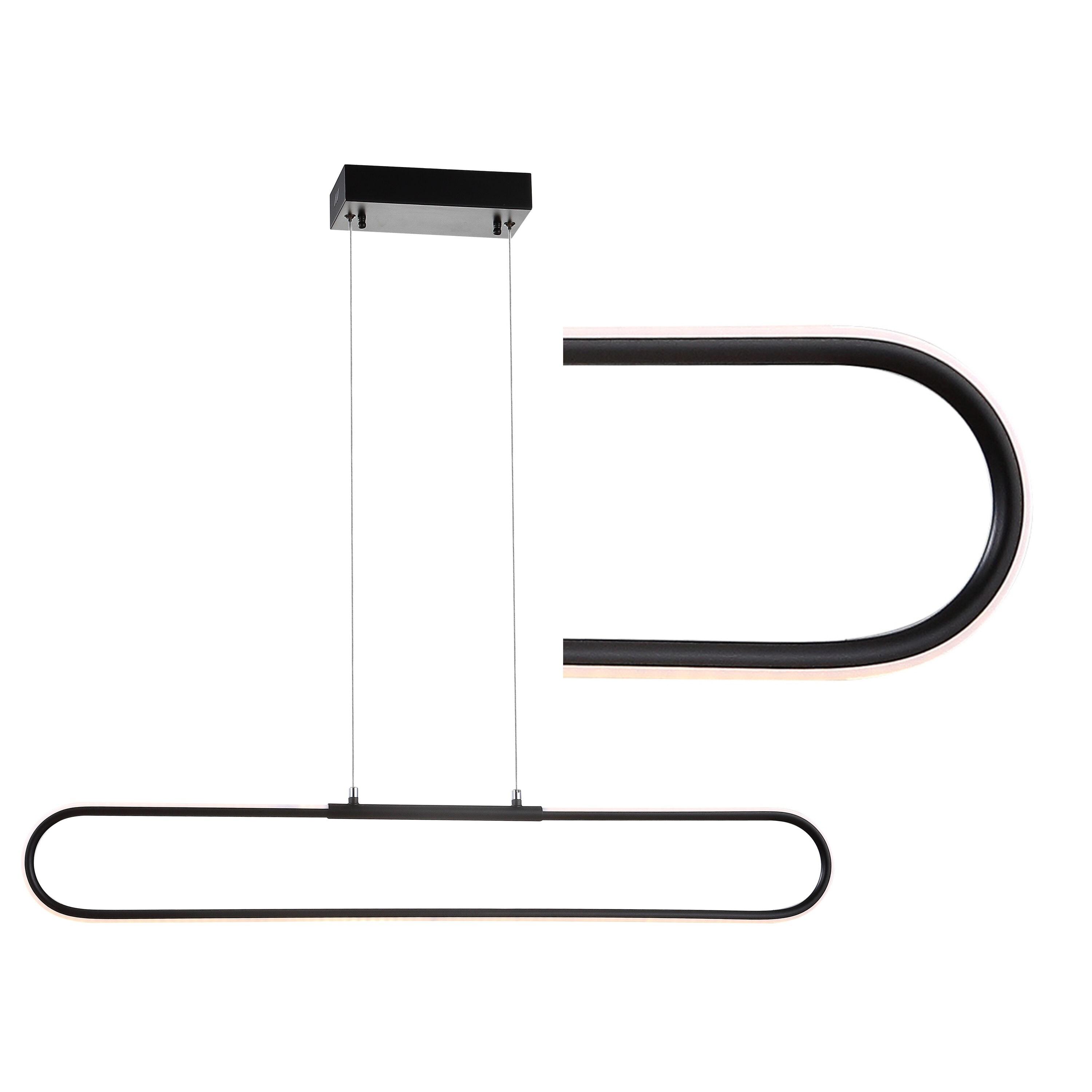 Ned 39" Dimmable Adjustable Integrated LED Metal Linear Pendant, Black