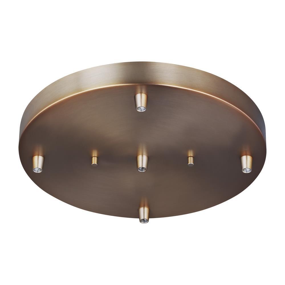 Towner Mid-Century Satin Brass 5-Light Cluster Pendant Canopy