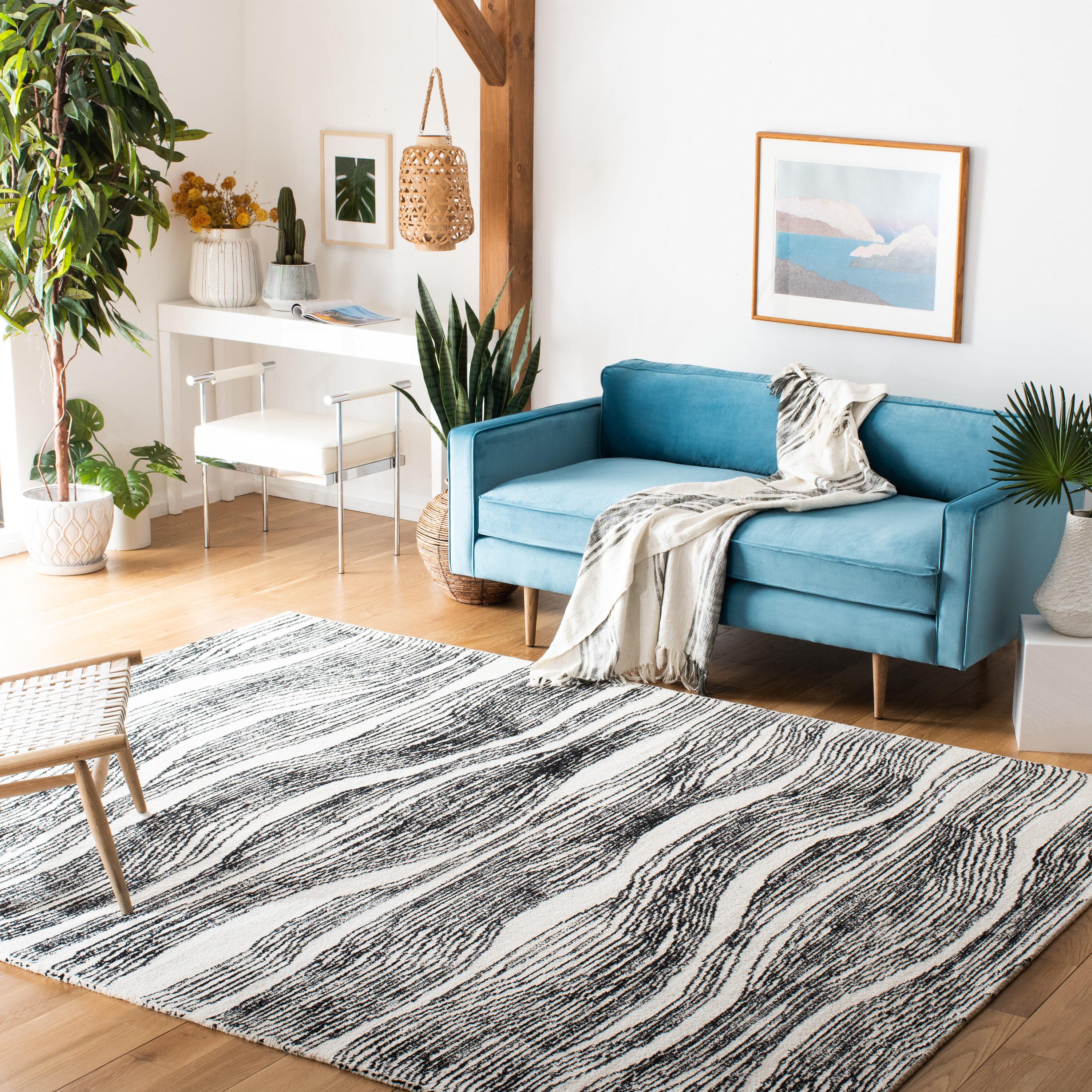 Metro MET995 Hand Tufted Indoor Area Rug - Ivory/Black - 8'x10' - Safavieh