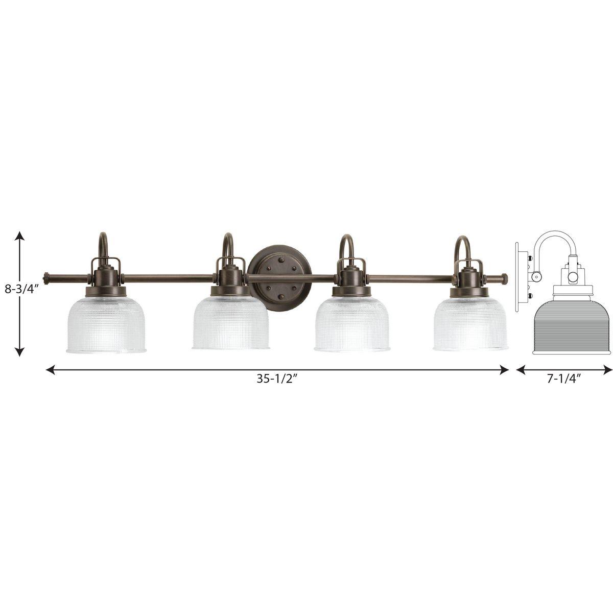 Rosser 4 Light Transparent Dimmable Vanity Light