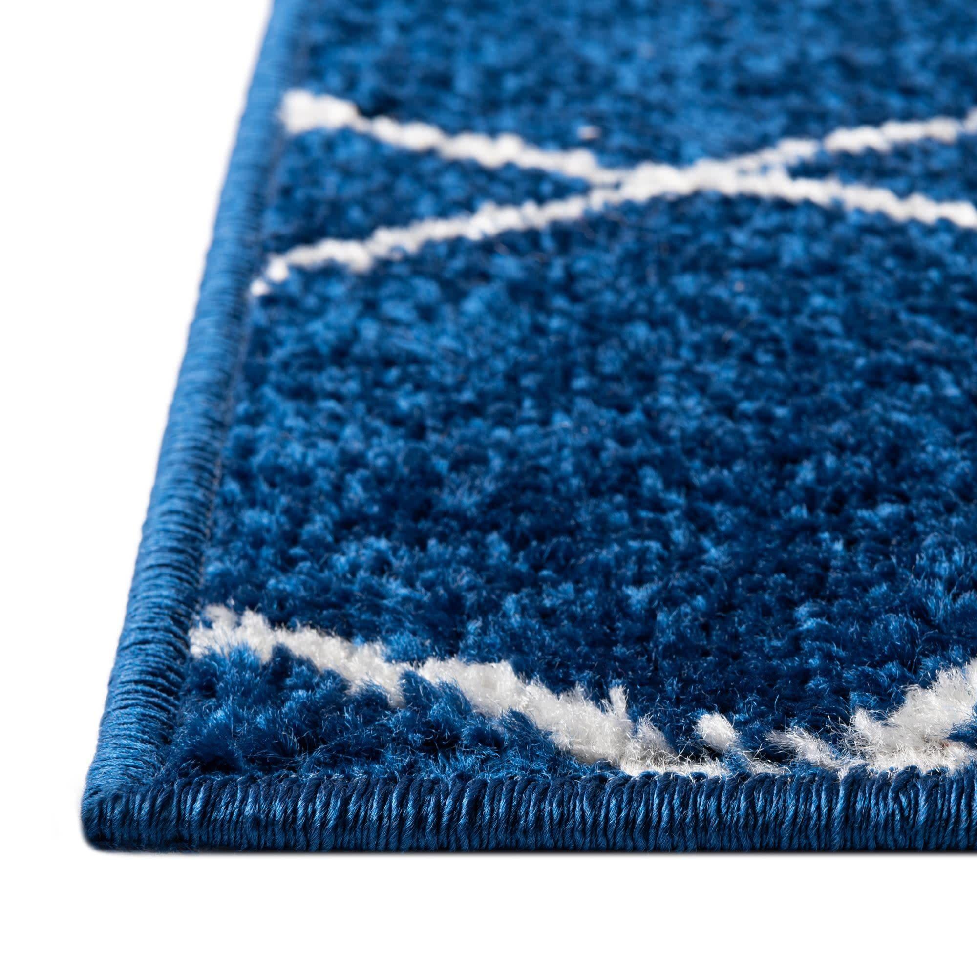 Unique Loom 10' 0 x 13' 0 Trellis Frieze Geometric Navy Blue Area Rug