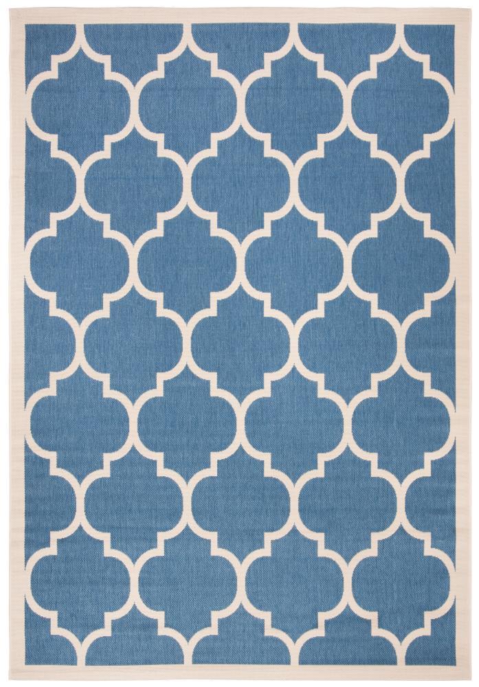 Courtyard CY6914 Power Loomed Indoor/Outdoor Area Rug - Blue/Beige - 6'7"x9'6" - Safavieh.