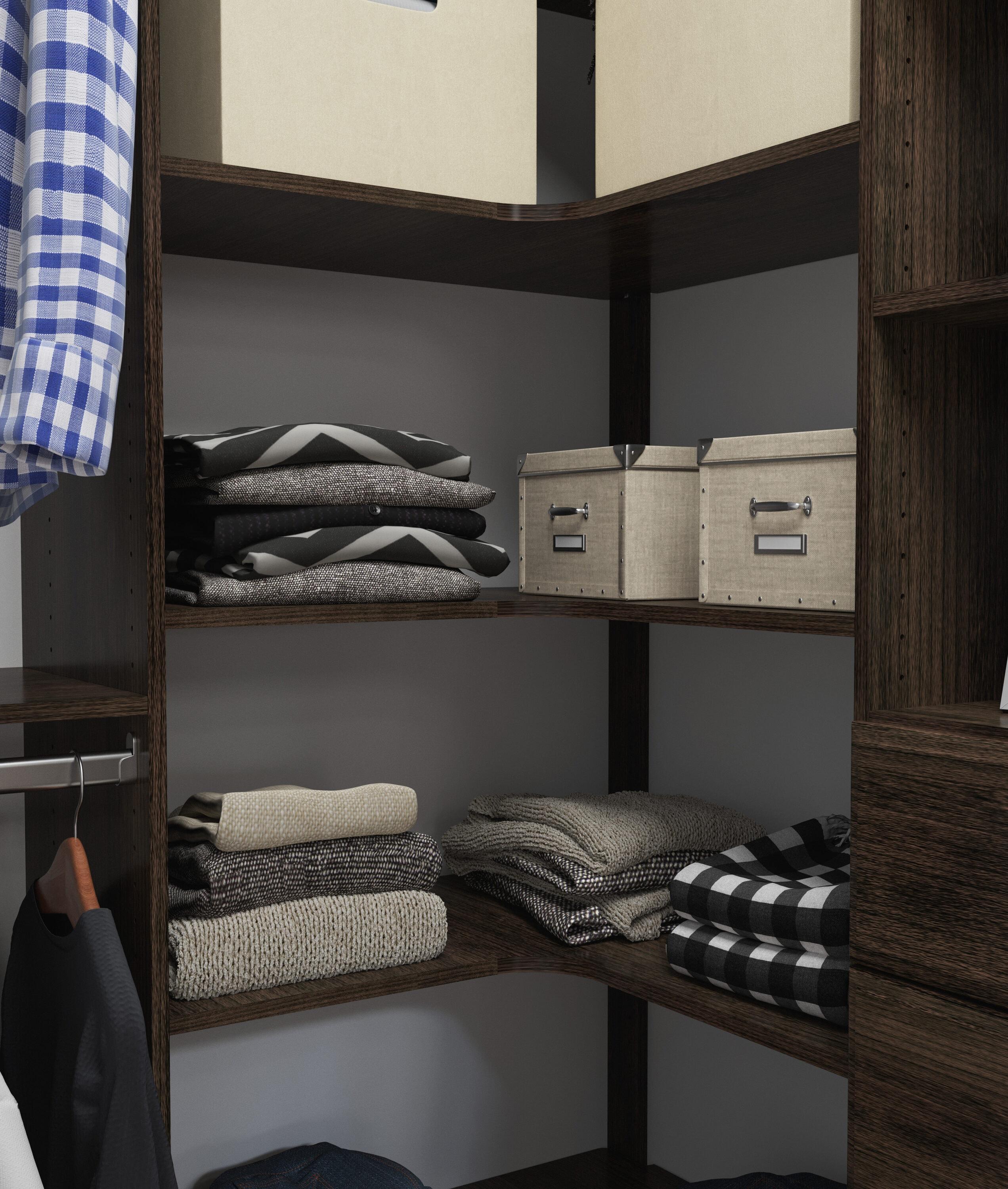 Easy Track Ph42 30-1/2" Wide Corner Closet Organizer System - Truffle