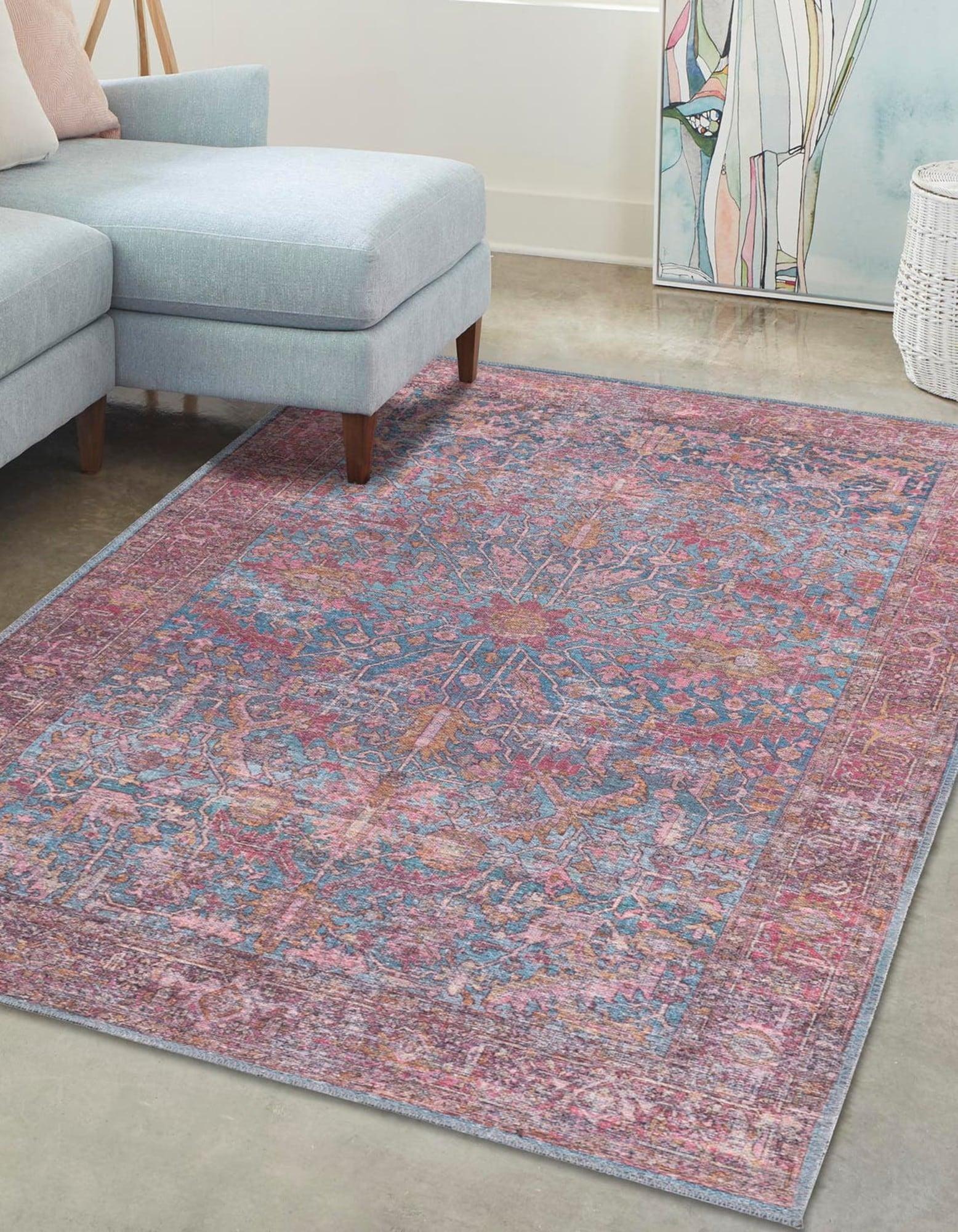 Unique Loom 10' 6 x 13' 0 Mangata Morgan Machine Washable Antique Blue Area Rug