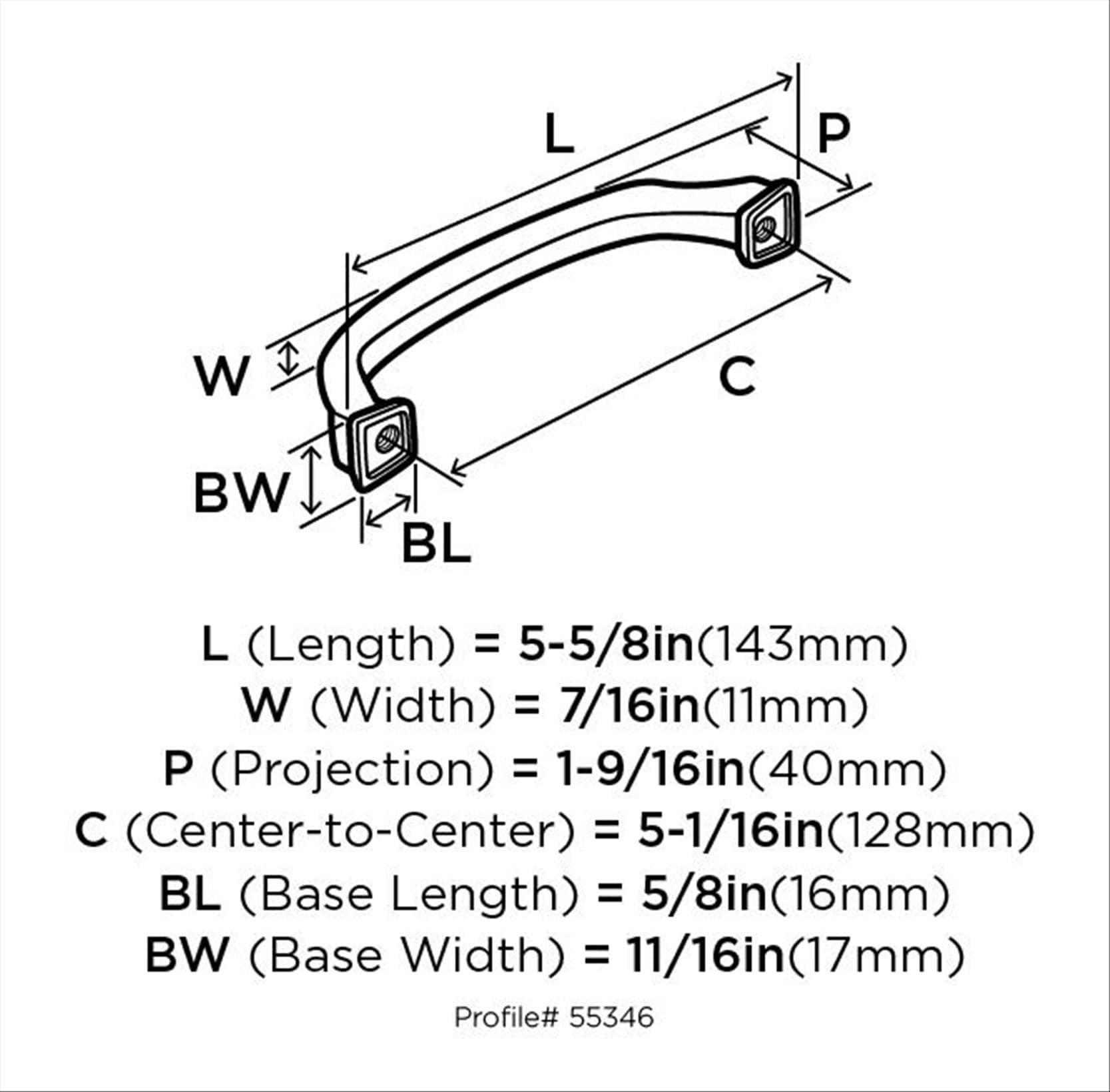 Amerock Revitalize 5-1/16 inch (128mm) Center-to-Center Polished Nickel Cabinet Pull