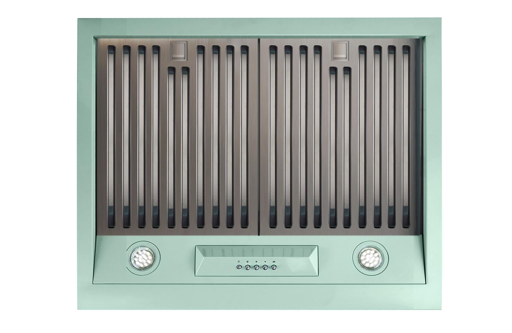 Classic Retro 24" 500 CFM Ducted Under Cabinet Range Hood with Stainless Steel Baffles and Light