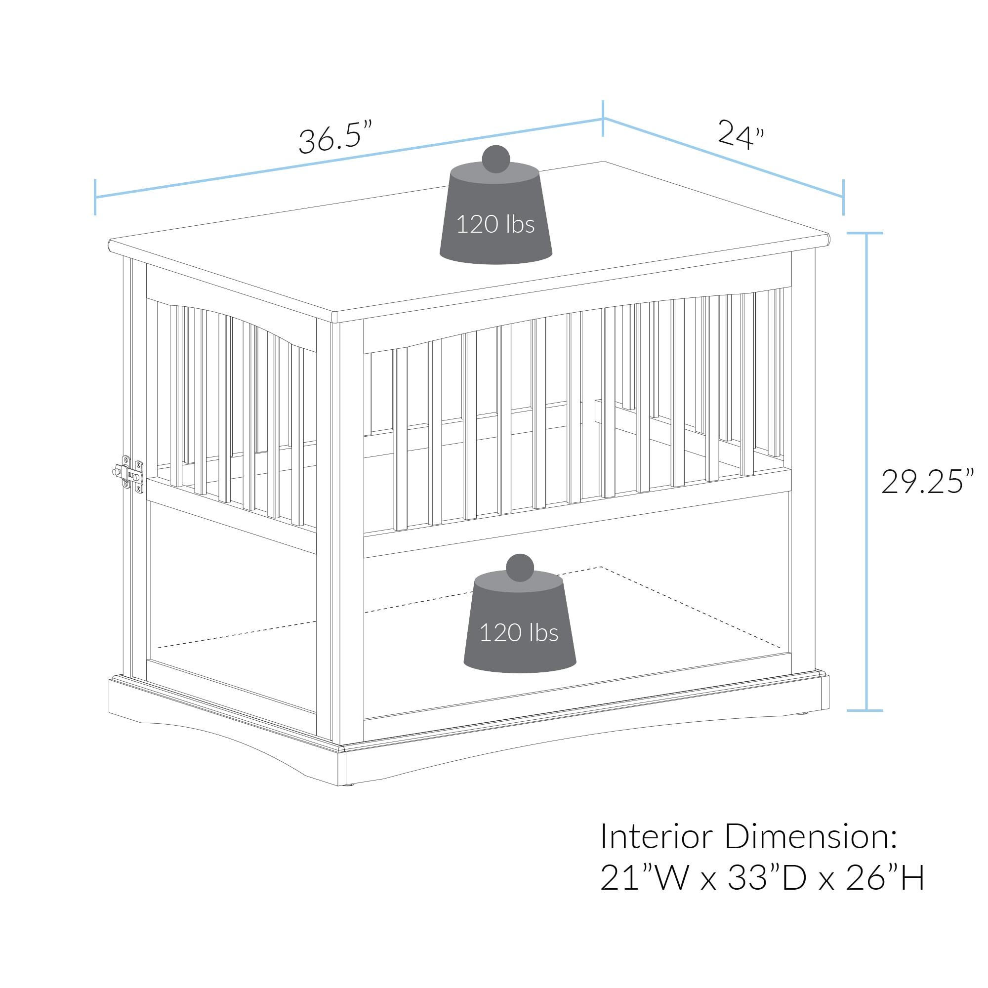 Walnut Solid Wood Pet Crate End Table