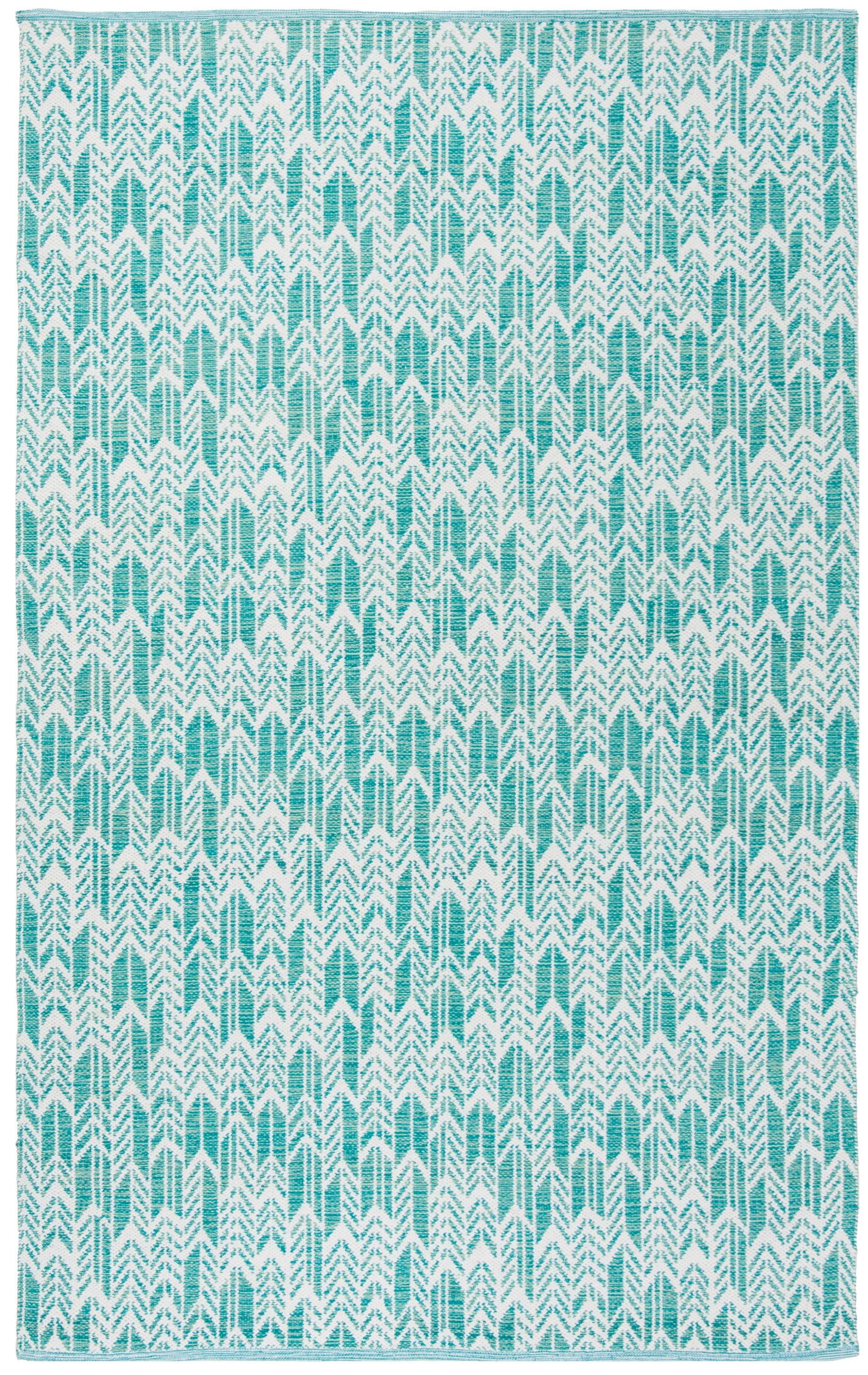 Montauk MTK609 Hand Woven Indoor Area Rug - Aqua/Ivory - 5'x8' - Safavieh