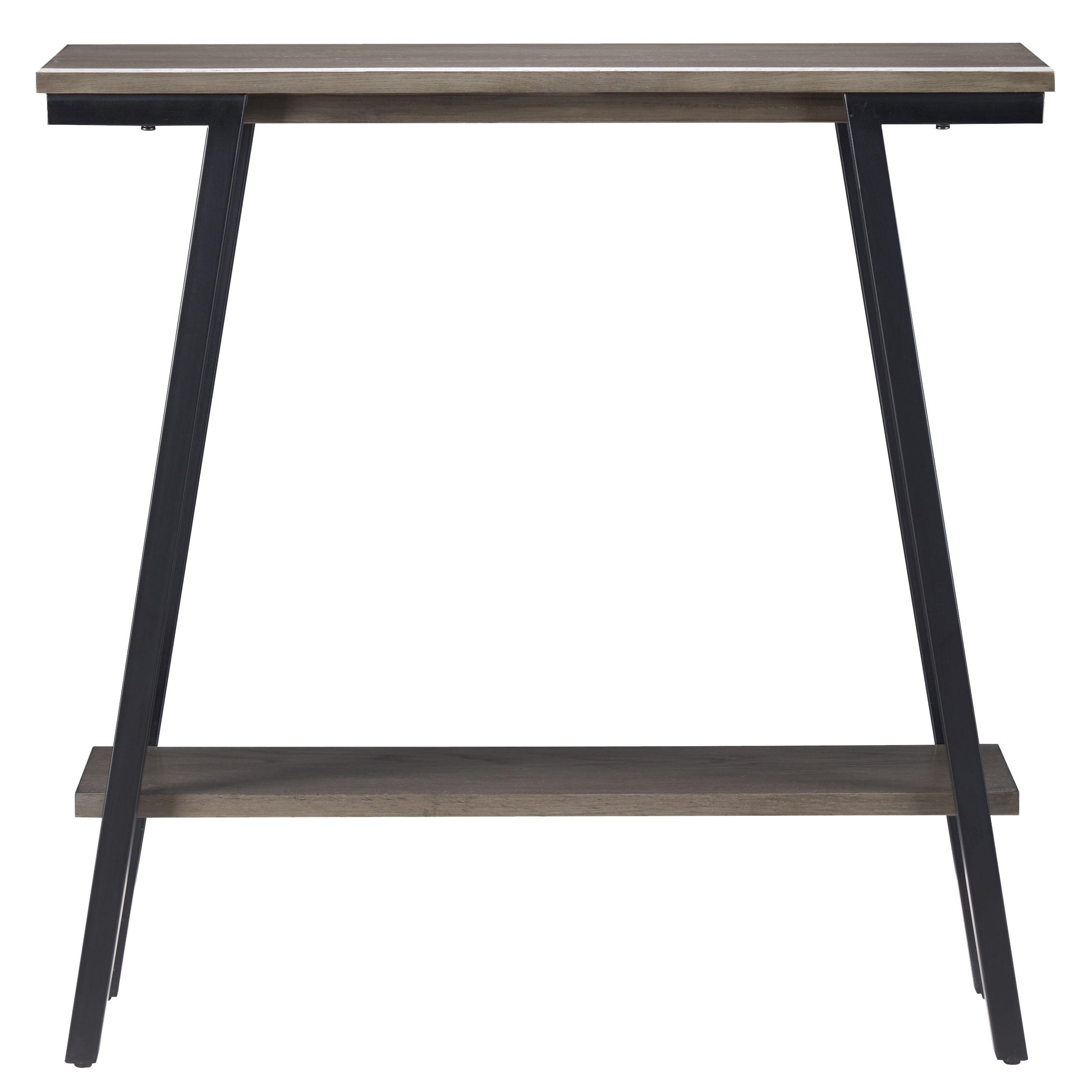Leick Home 214338 Empiria Wood Console Table with Metal Frame for Living Room Entryway Bedroom, Gray