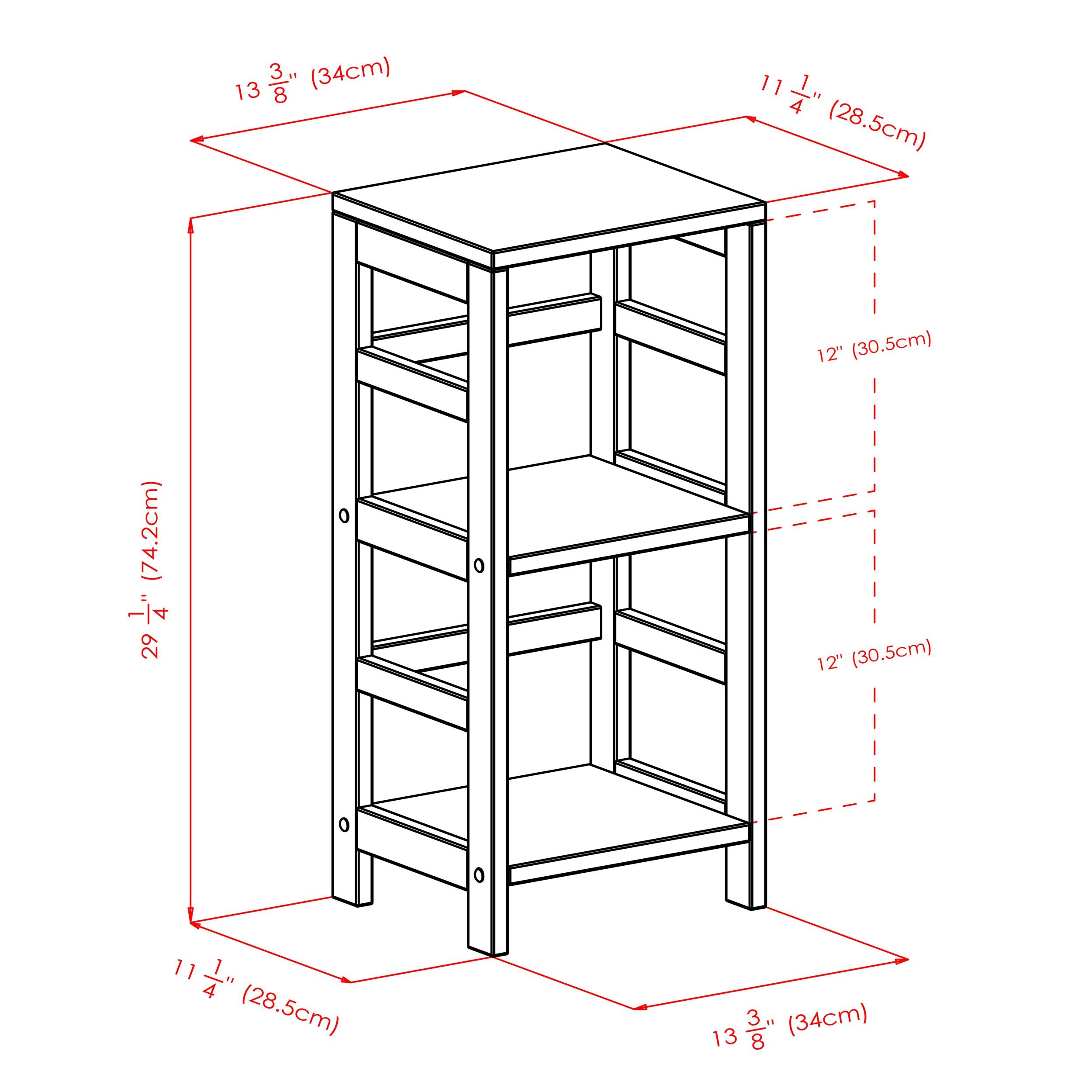 29.21" 2 Tier Leo Shelf Storage or Bookshelf Narrow Espresso Finish - Winsome: Mid-Century Modern, Wood Composite, Metal Hardware