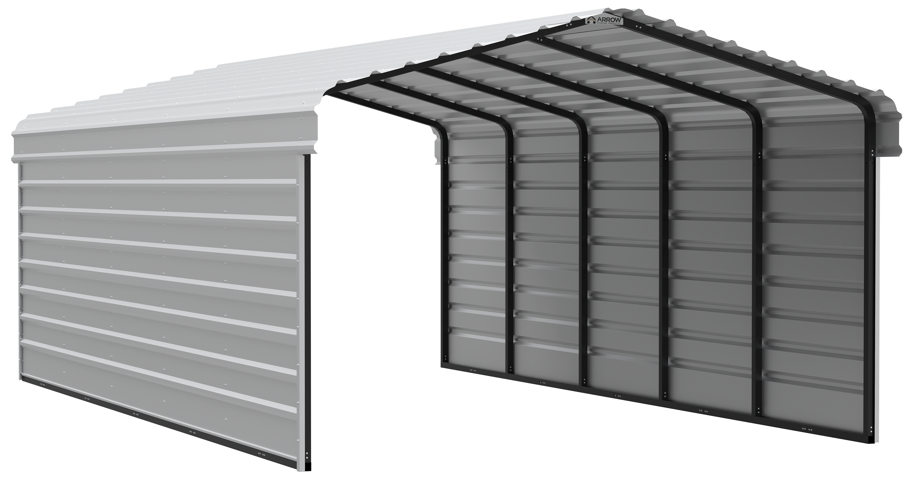 Arrow Arrow Steel Carport with 2 Side Wall Kits, 12X24X07