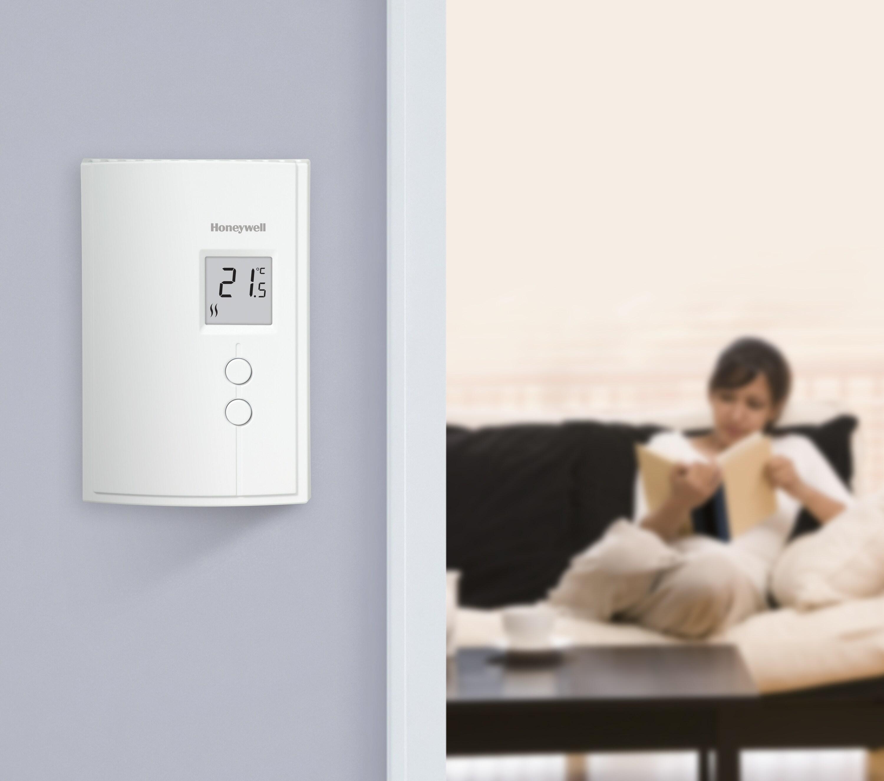 Honeywell White Square Non-Programmable Thermostat for Heating and Cooling