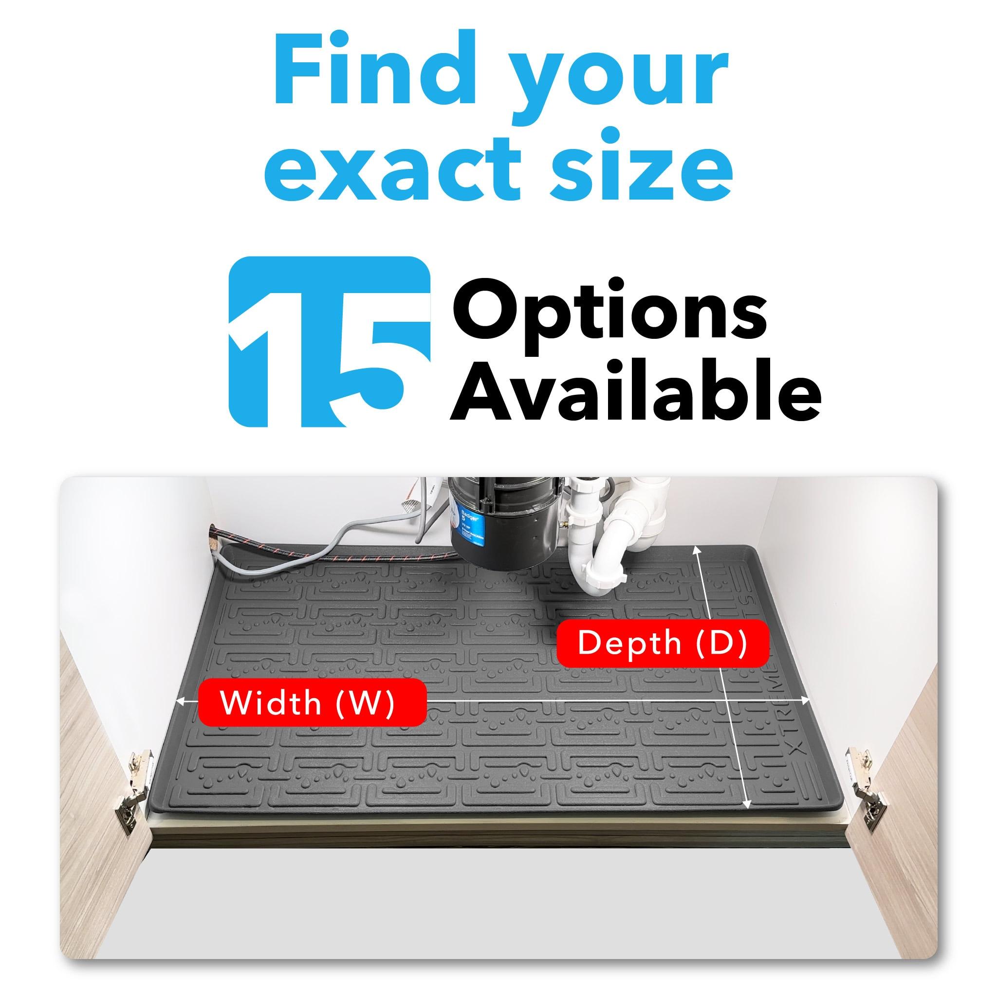 Beige 34" x 19" Flexible Waterproof Under Sink Cabinet Mat