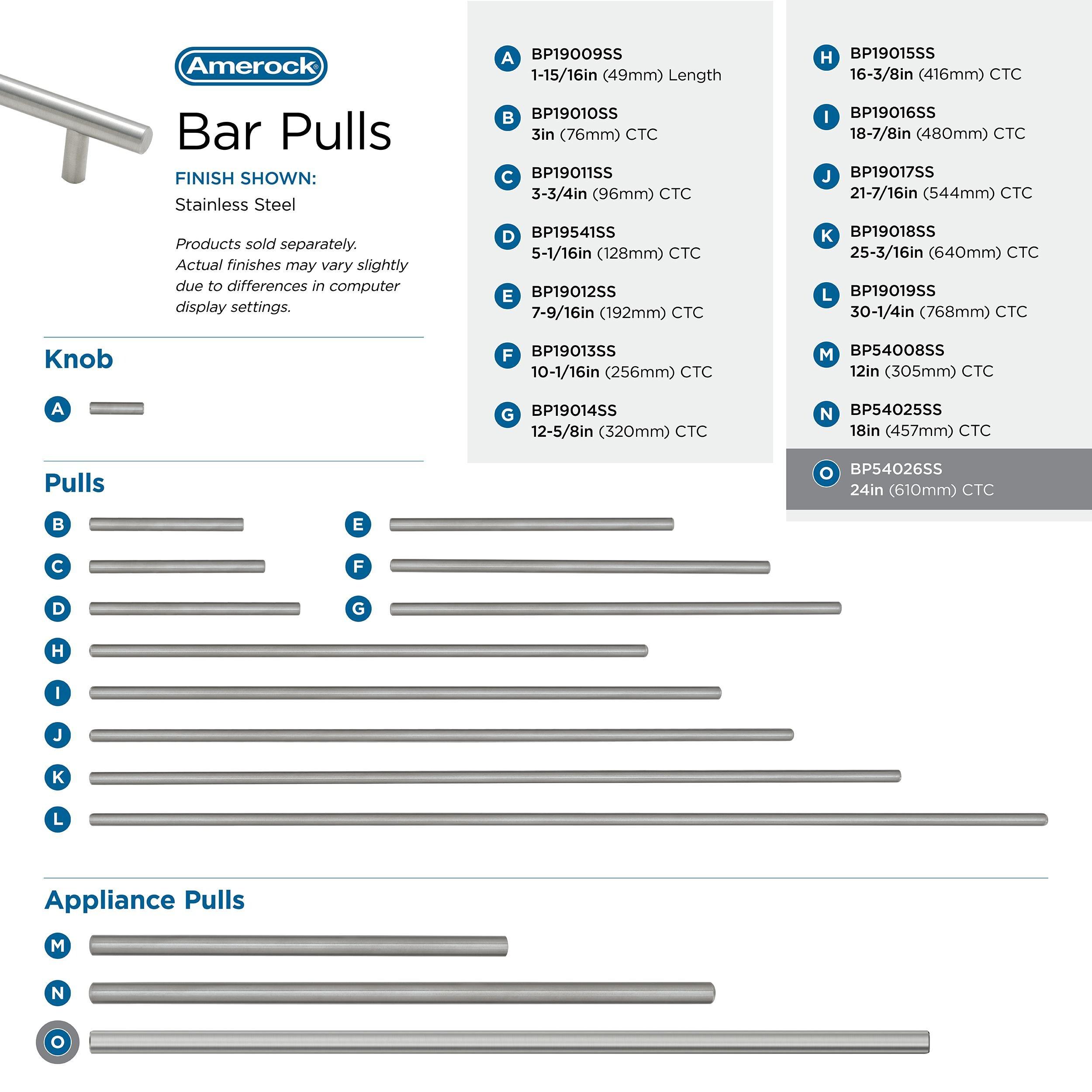 Bar Pulls 24" Center to Center Appliance Pull