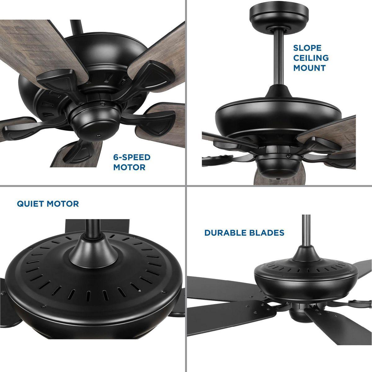 Kennedale Collection 72-Inch Five-Blade DC Motor Transitional Ceiling Fan Rustic Charcoal/Matte Black