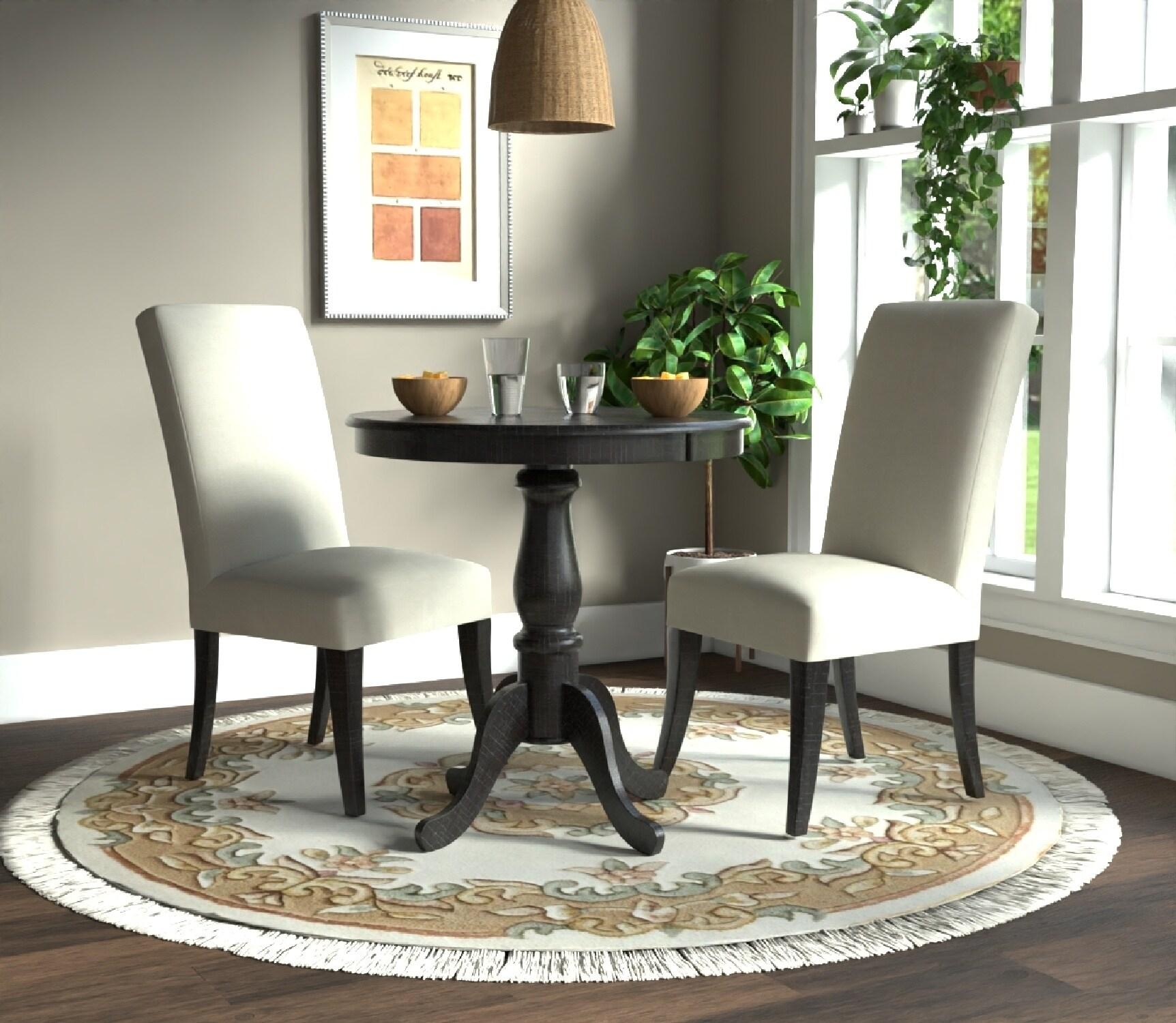 Carolina Living 30" Salem Round Pedestal Bar Table Espresso: MDF, Rubberwood, for 2