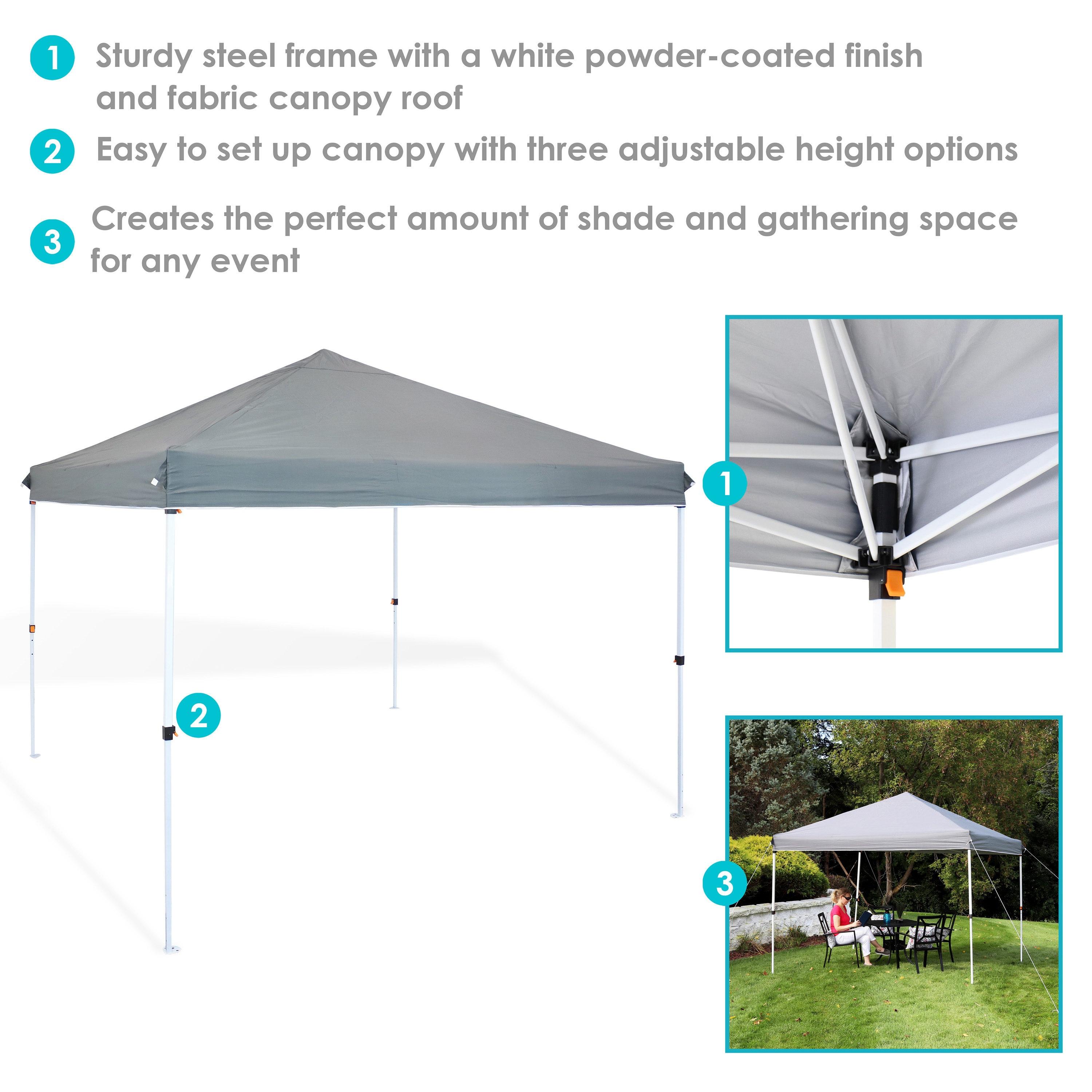 12 Ft. W x 12 Ft. D Metal Pop-Up Canopy