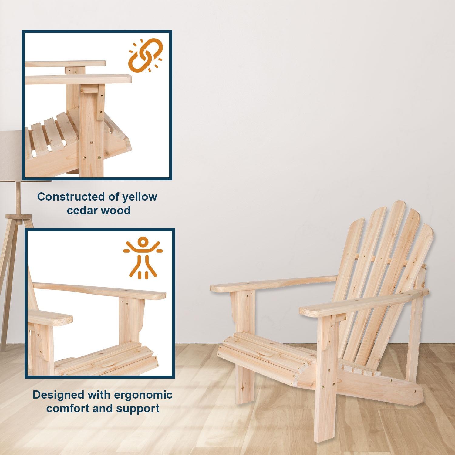 Shine Company Westport Cedarwood Indoor Outdoor Adirondack Chair, Natural