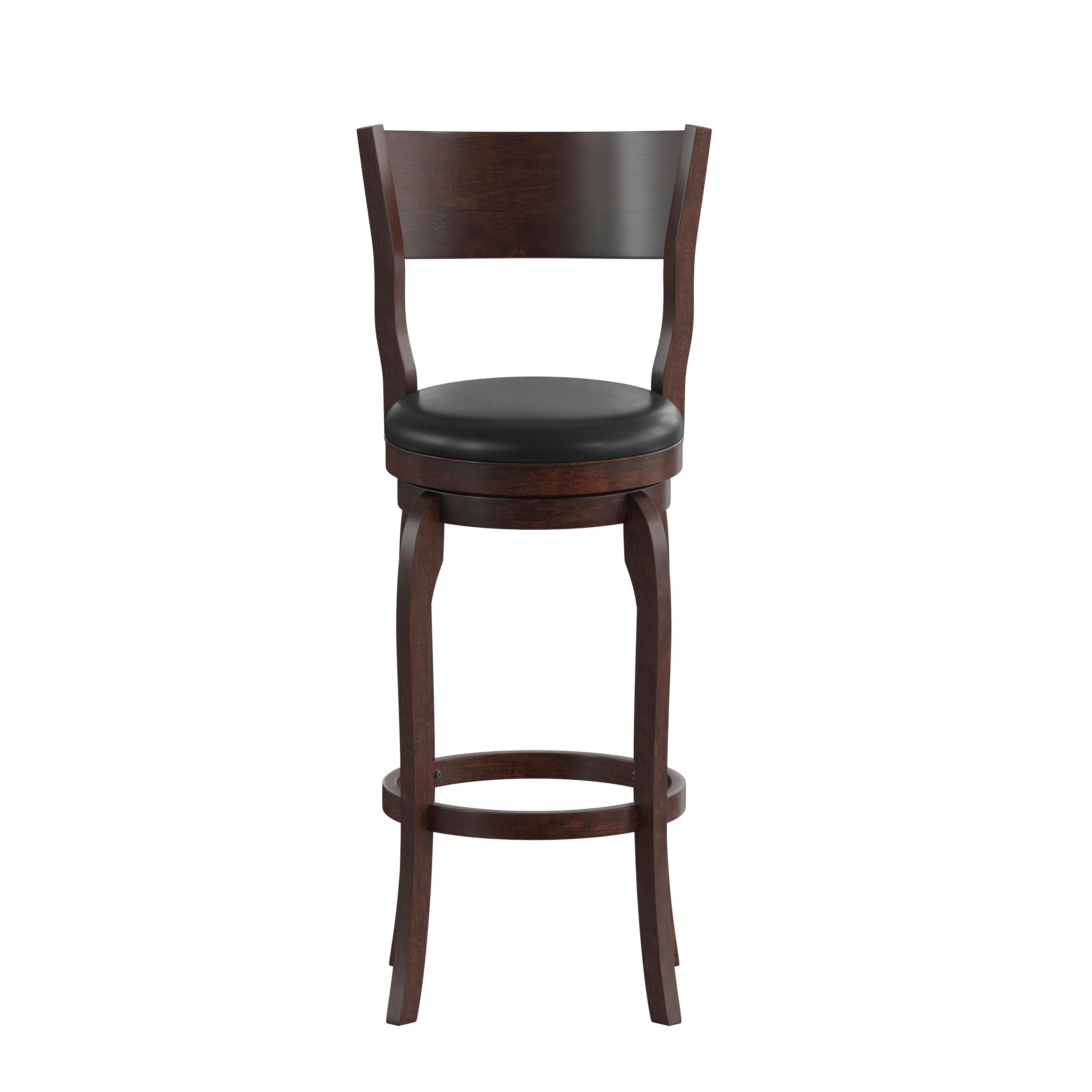 Taylor & Logan Enola Classic Wooden Dining Stool With Bowed Frame And Upholstered Seat