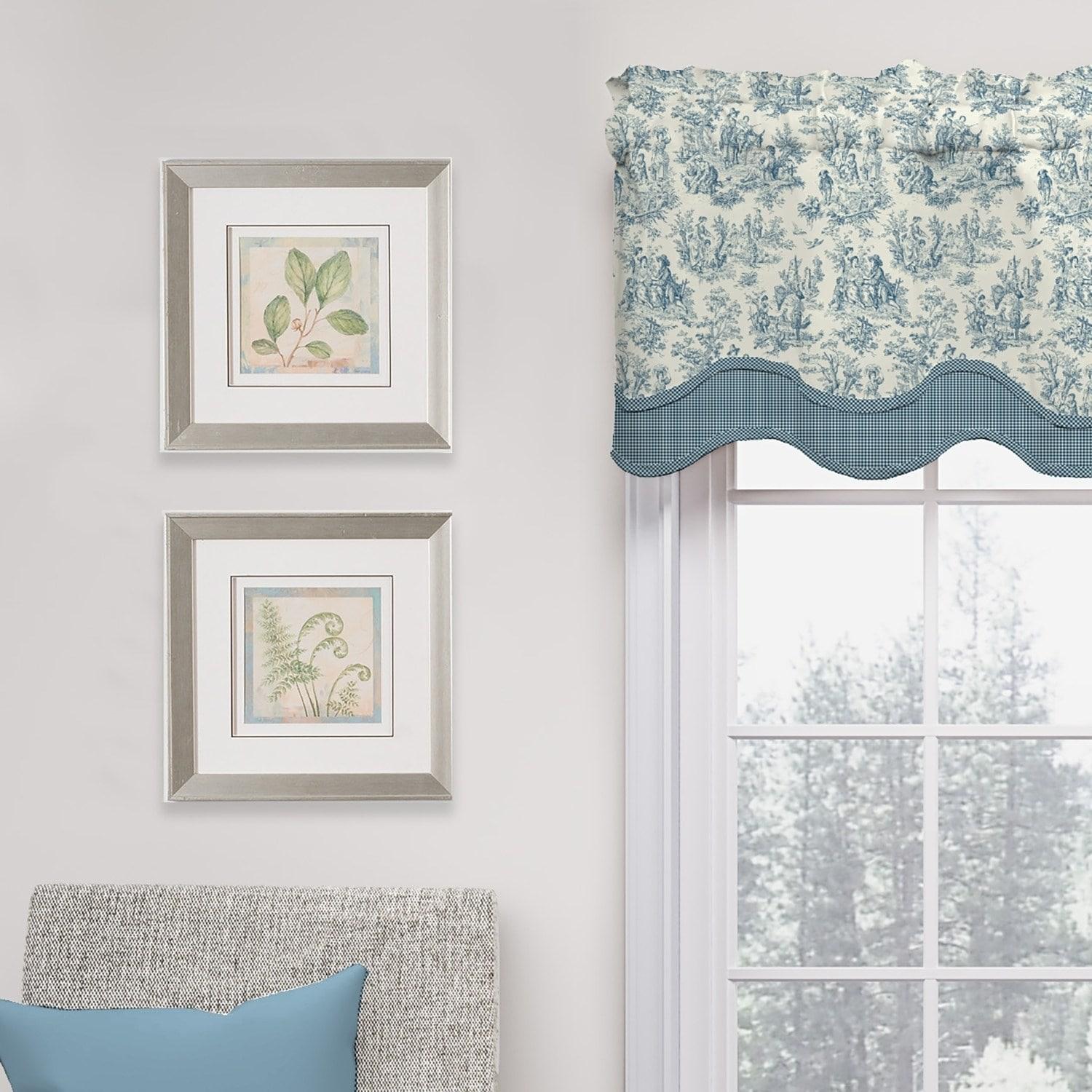 Charmed Life Toile Cotton Scalloped 52'' W Window Valance