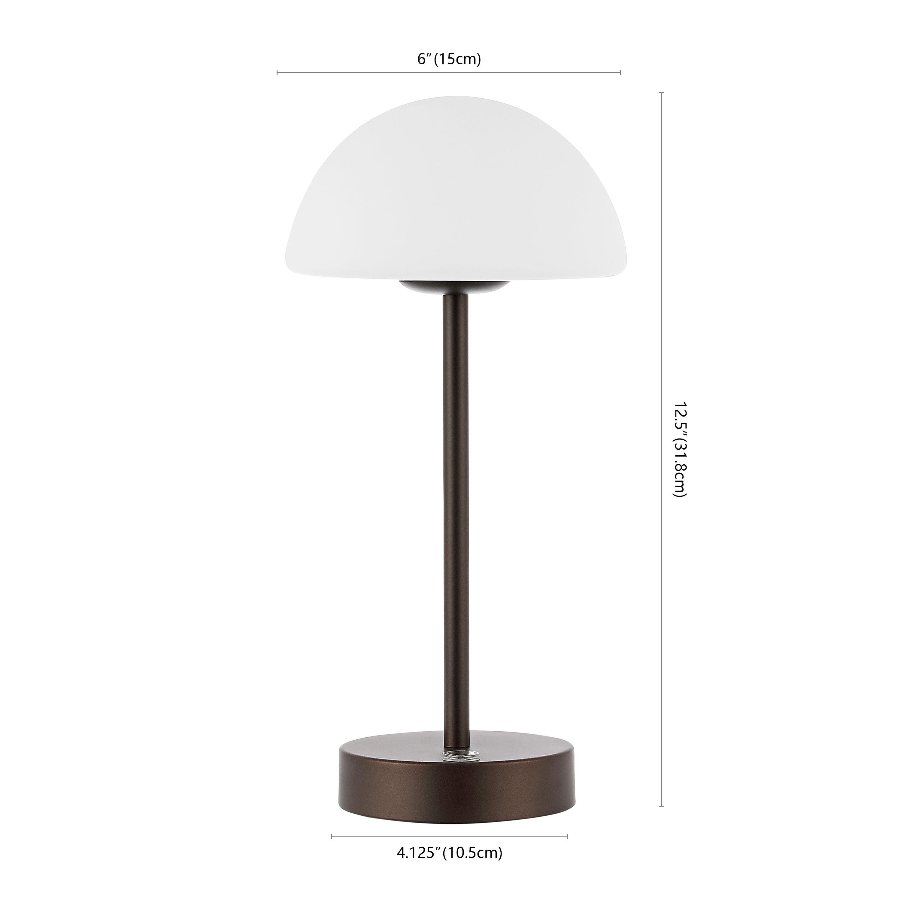 JONATHAN Y JYL7109B Xavier 12.5" Bohemian Farmhouse Iron Rechargeable Integrated Portable LED Table Lamp, Coastal, Contemporary for living room, dinning room, bedroom, Oil Rubbed Bronze/White
