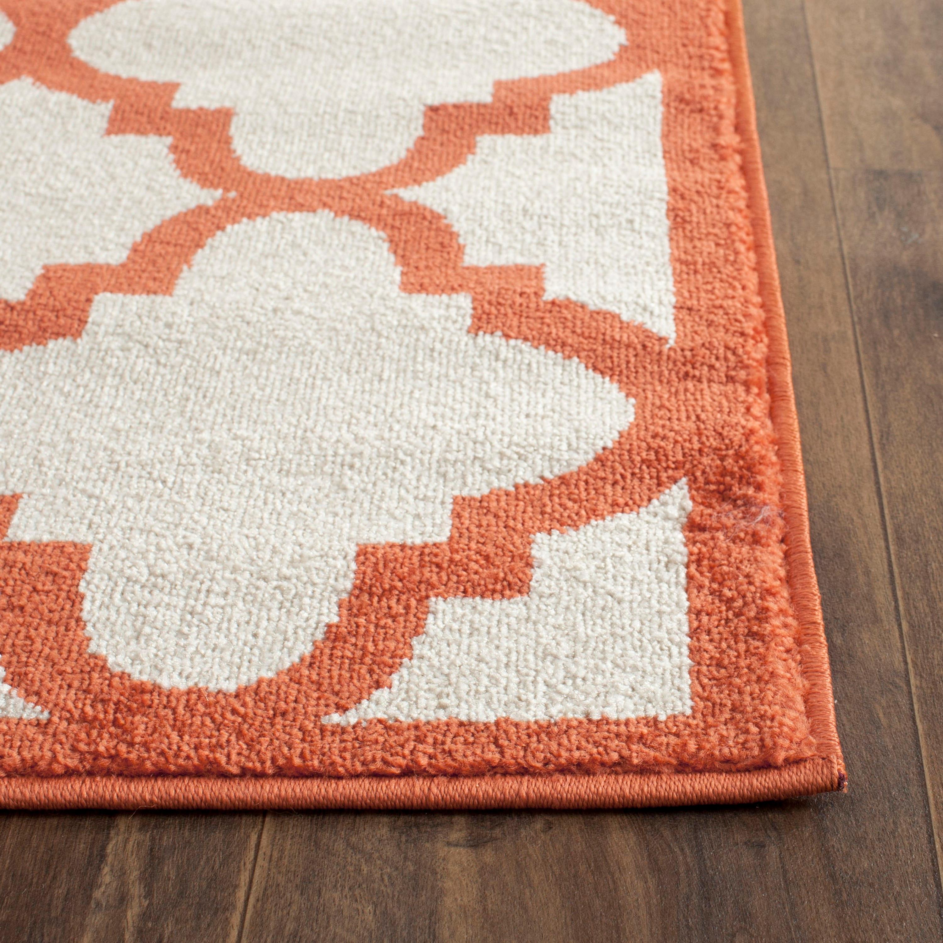 Amherst AMT423 Power Loomed Indoor Runner Rug - Beige/Orange - 2'3"x11' - Safavieh