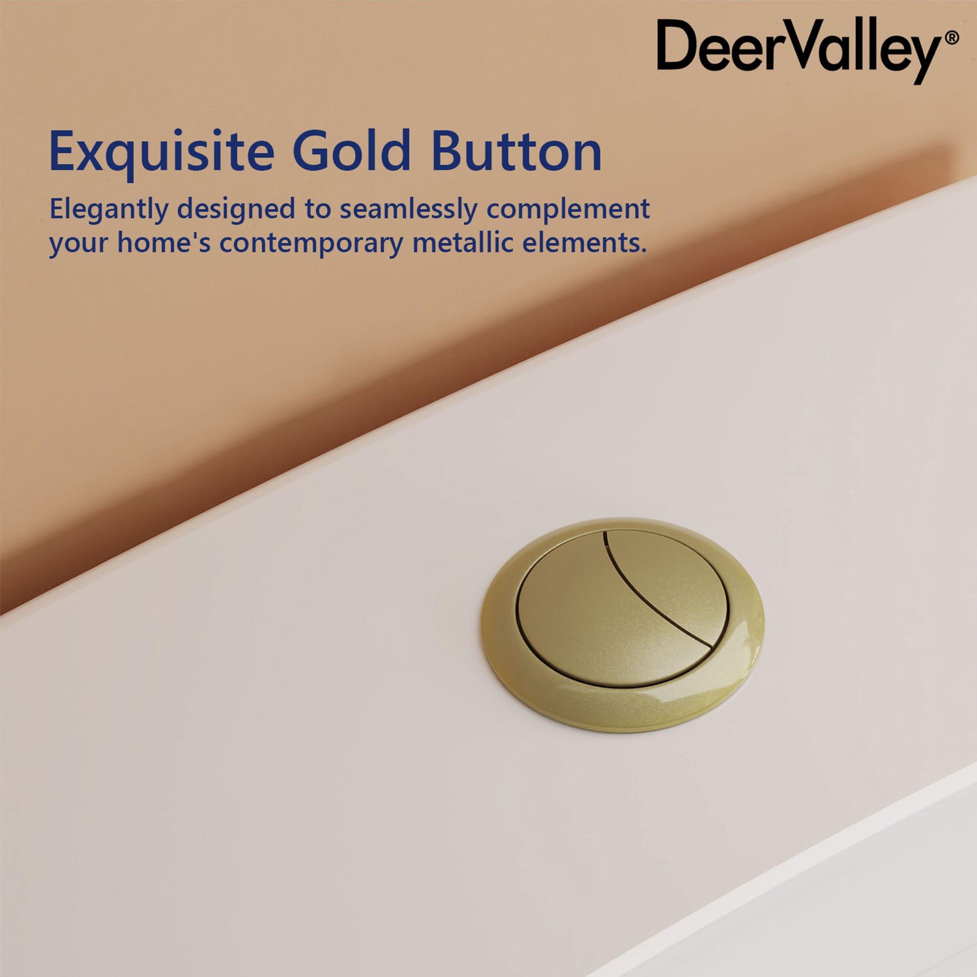 DeerValley Prism Dual-Flush Elongated One-Piece Toilet with Glazed Surface Lower Water Tank for Space Saving (Seat Included)