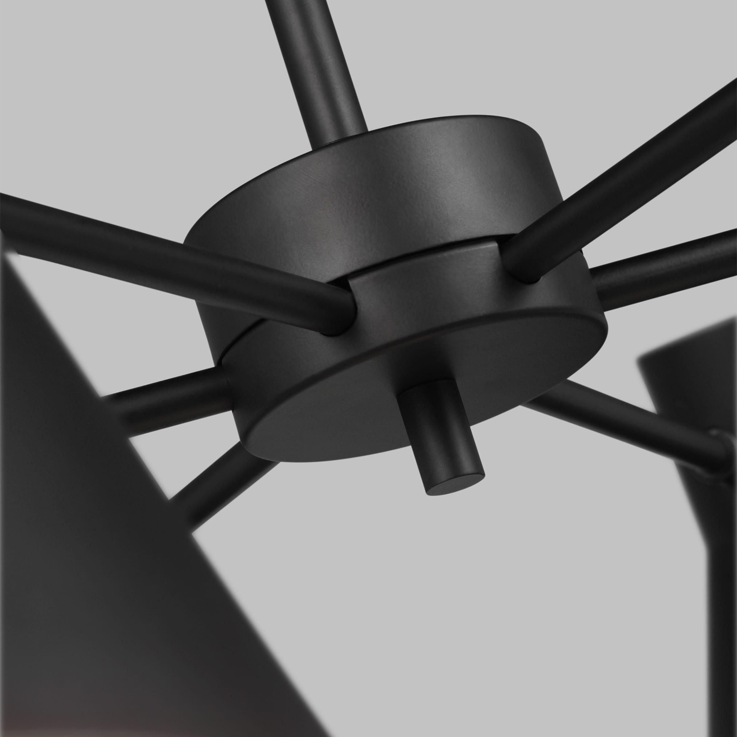 Chet Midnight Black 6-Light Mid-Century Chandelier