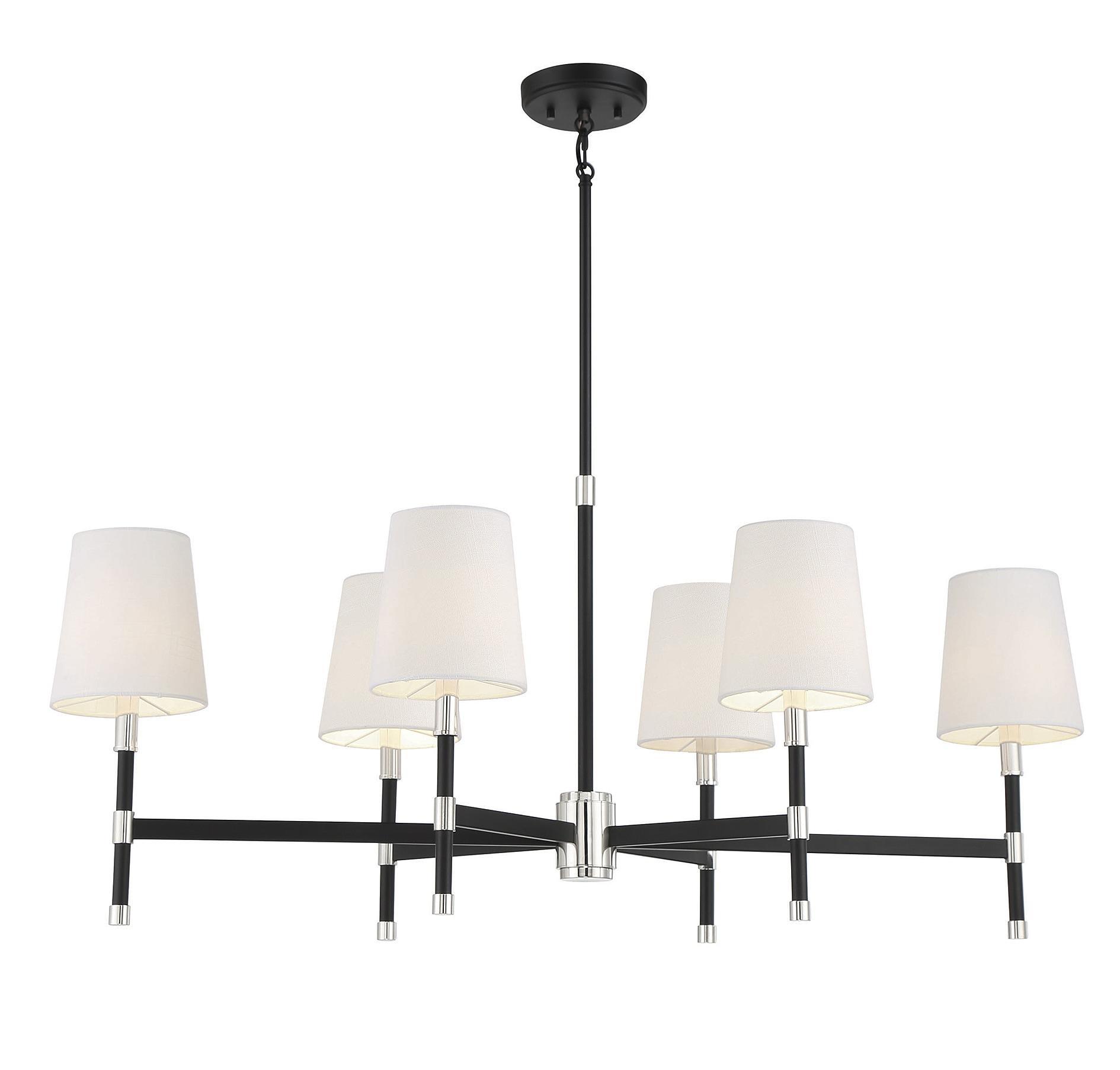 Brody 6-Light Matte Black and Nickel Chandelier