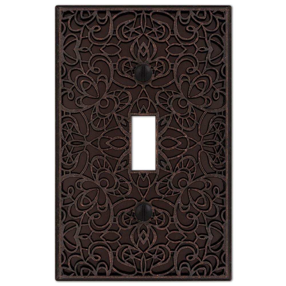 Amerelle 73TDB Moderne Wallplate 1 Toggle Cast Metal Aged Bronze 1-Pack