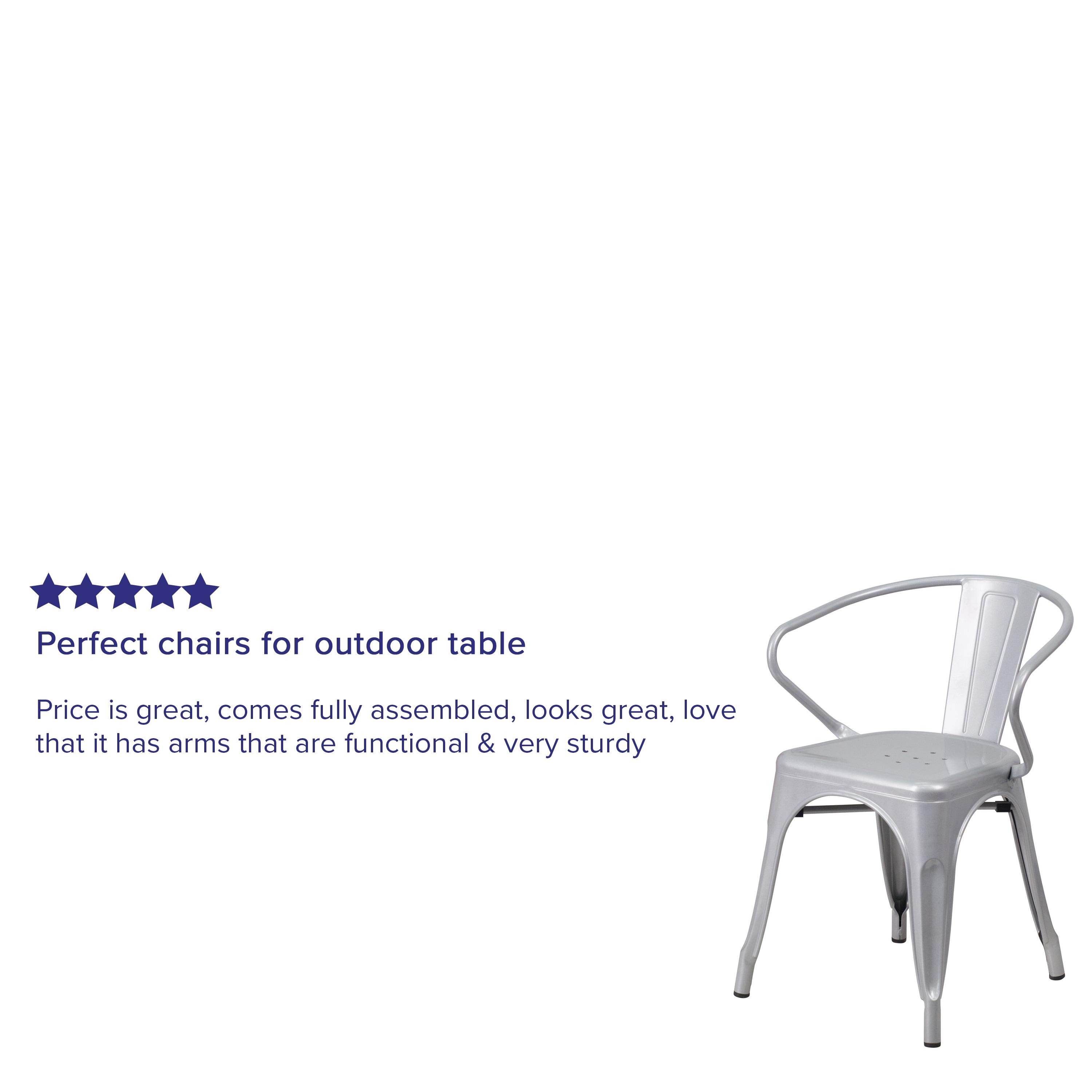 Hucheson Metal Indoor-Outdoor Chair with Arms