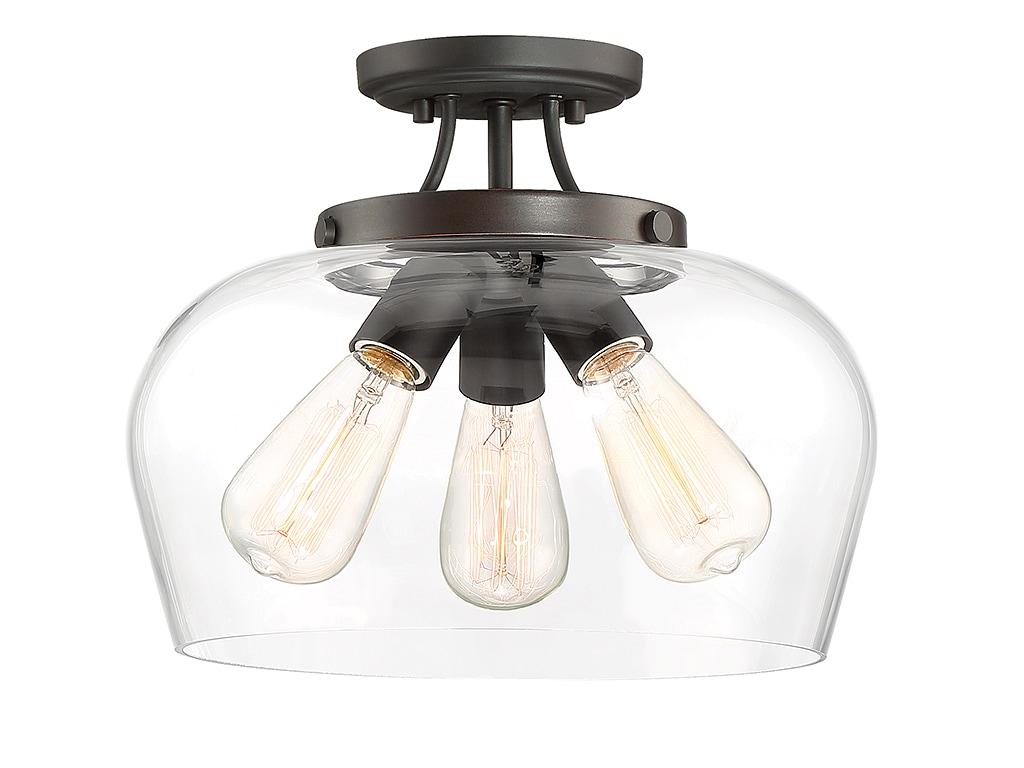 Savoy House Octave 3 - Light Semi-Flush Mount in  English Bronze