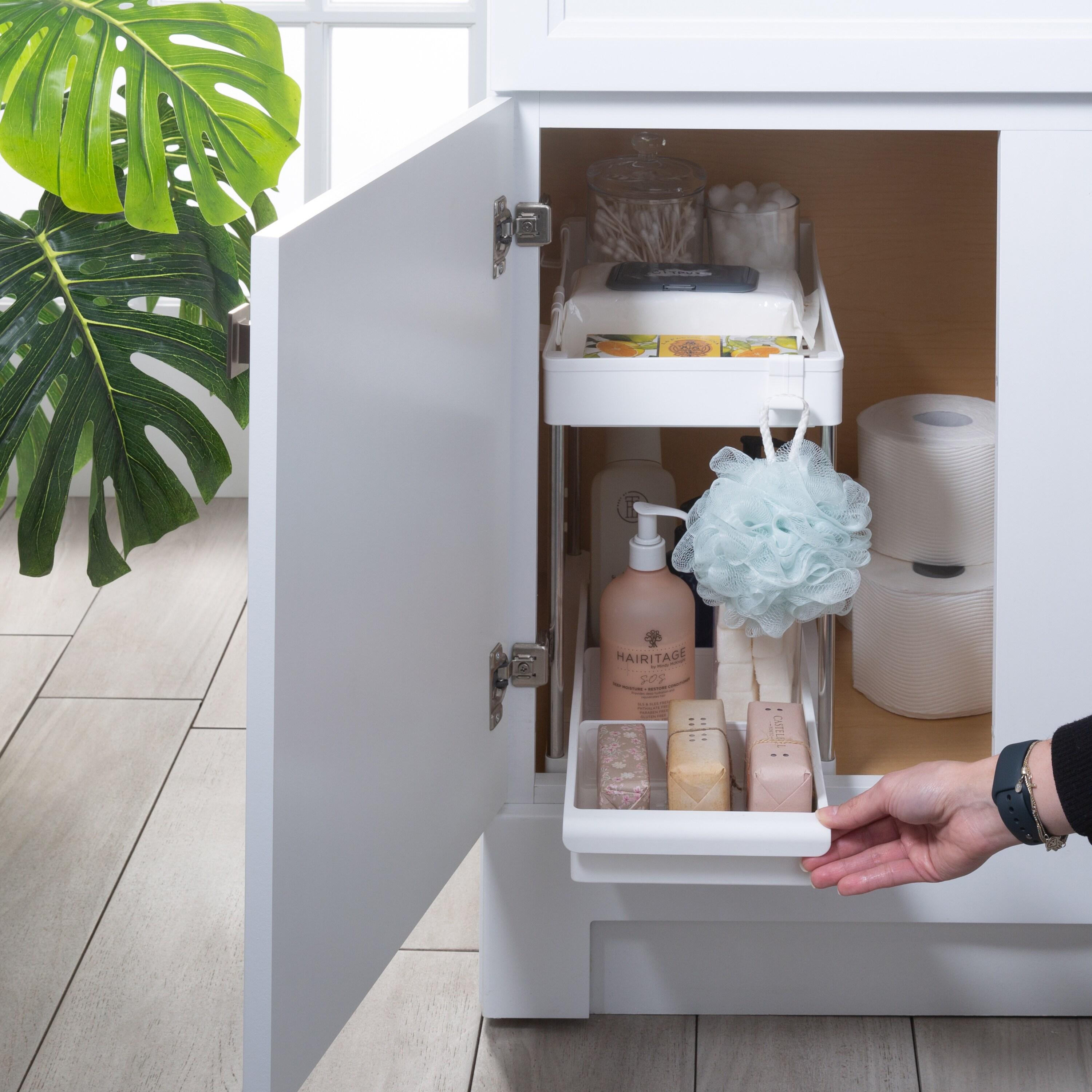 Simplify 2 Tier Sink Organizer with Drawer White