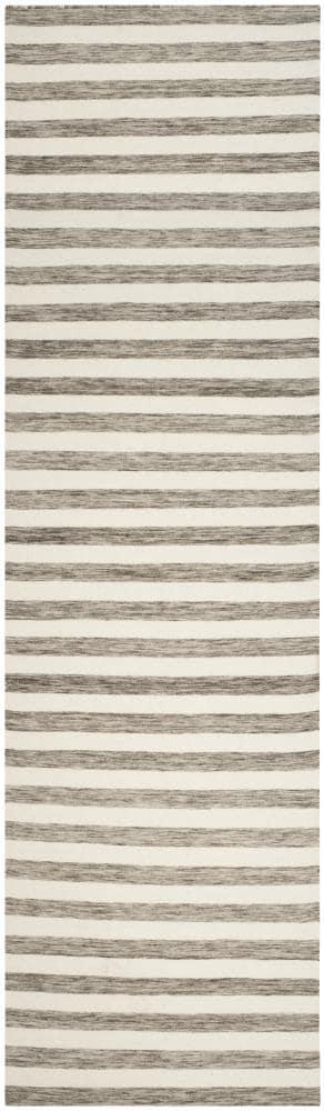 SAFAVIEH Dhurries Joetta Geometric Runner Rug, Brown/Ivory, 2'6" x 10'