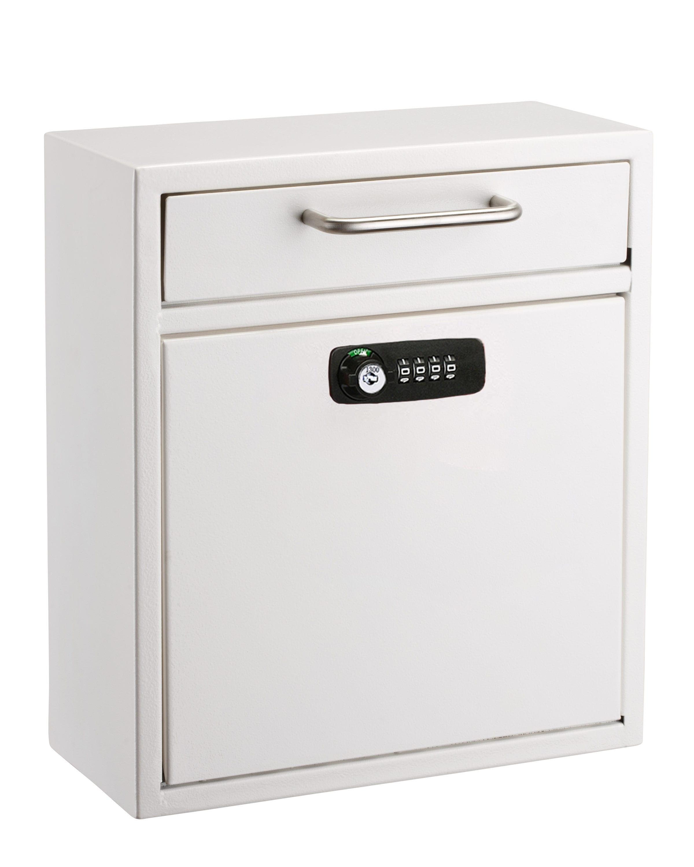 AdirOffice Wall-Mount Secure Drop Box Mailbox with Key and Combination Locking System