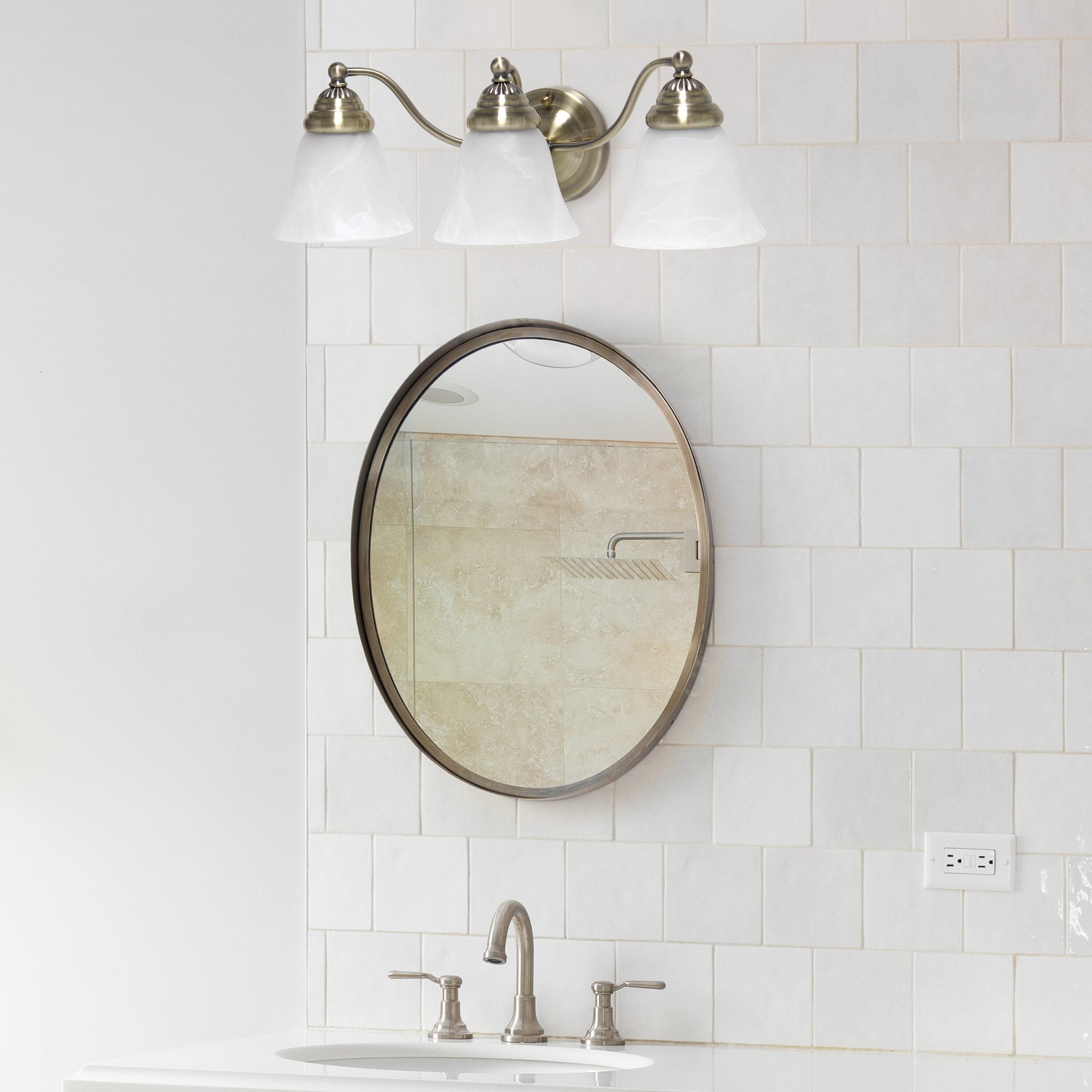 Traditional 3 Light Curved Metal Vanity Wall Light Fixture, ETL Listed - Lalia Home